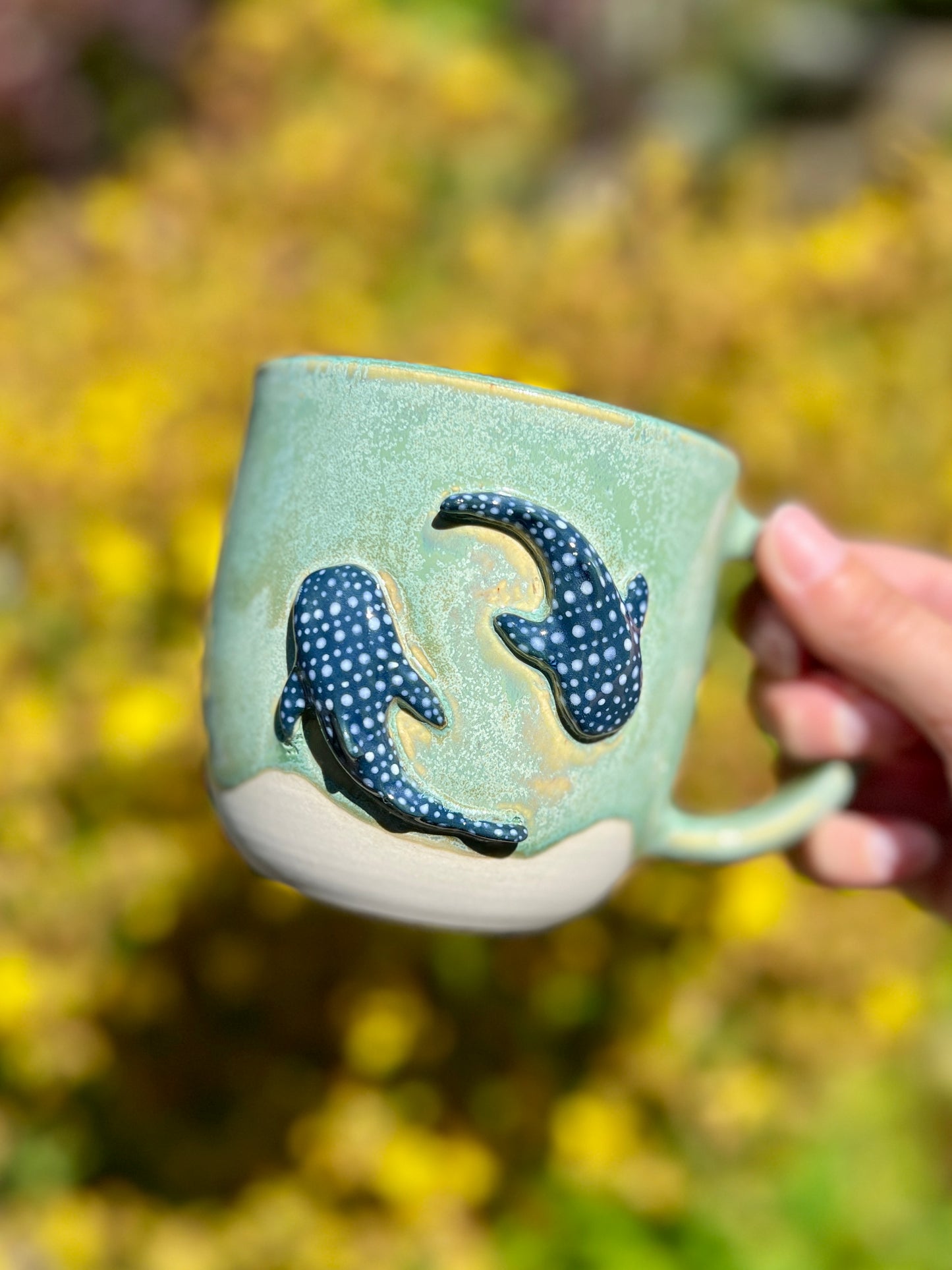 Whale Shark Yin Yang Mug - Jade (16oz)