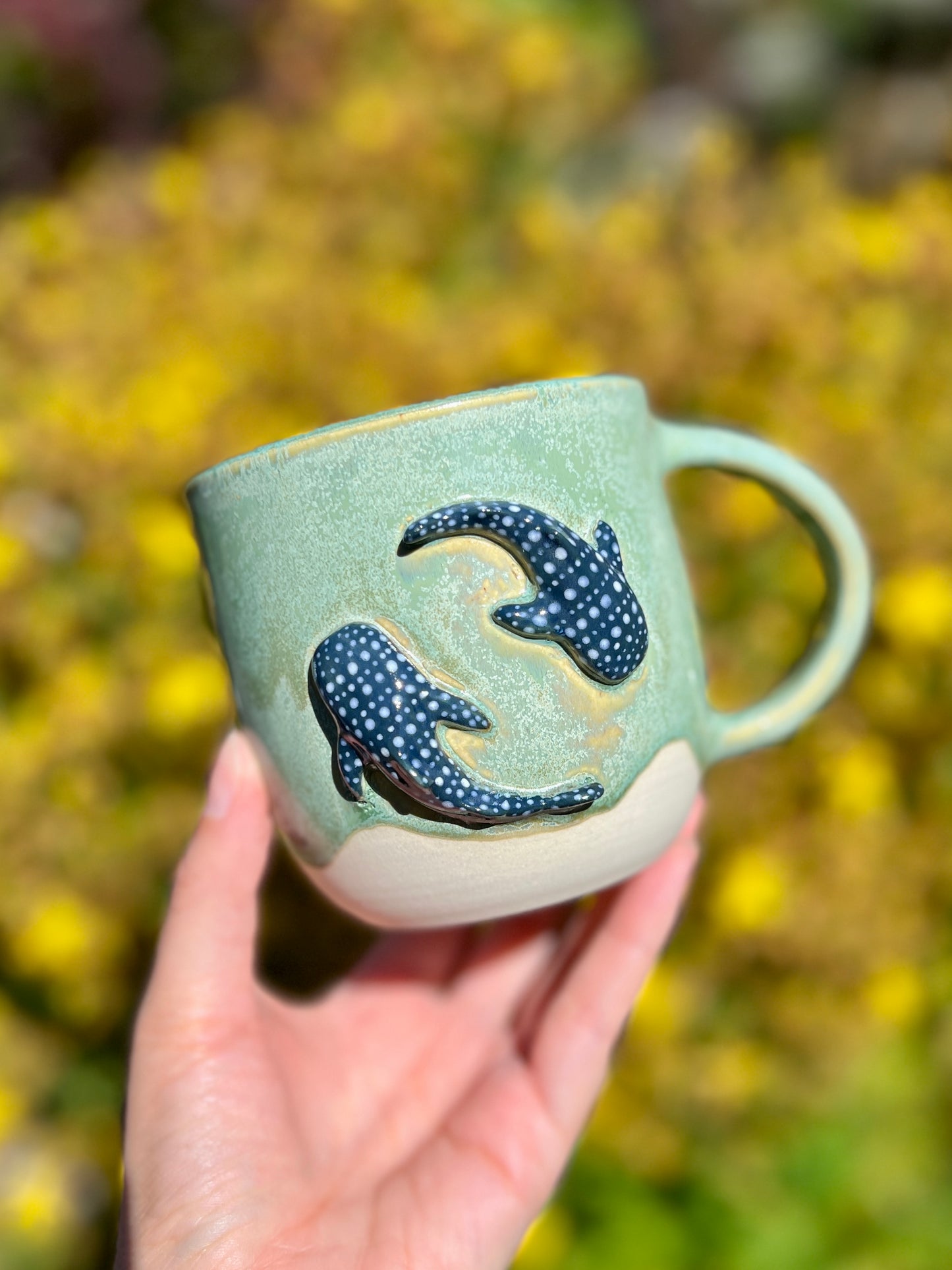 Whale Shark Yin Yang Mug - Jade (16oz)