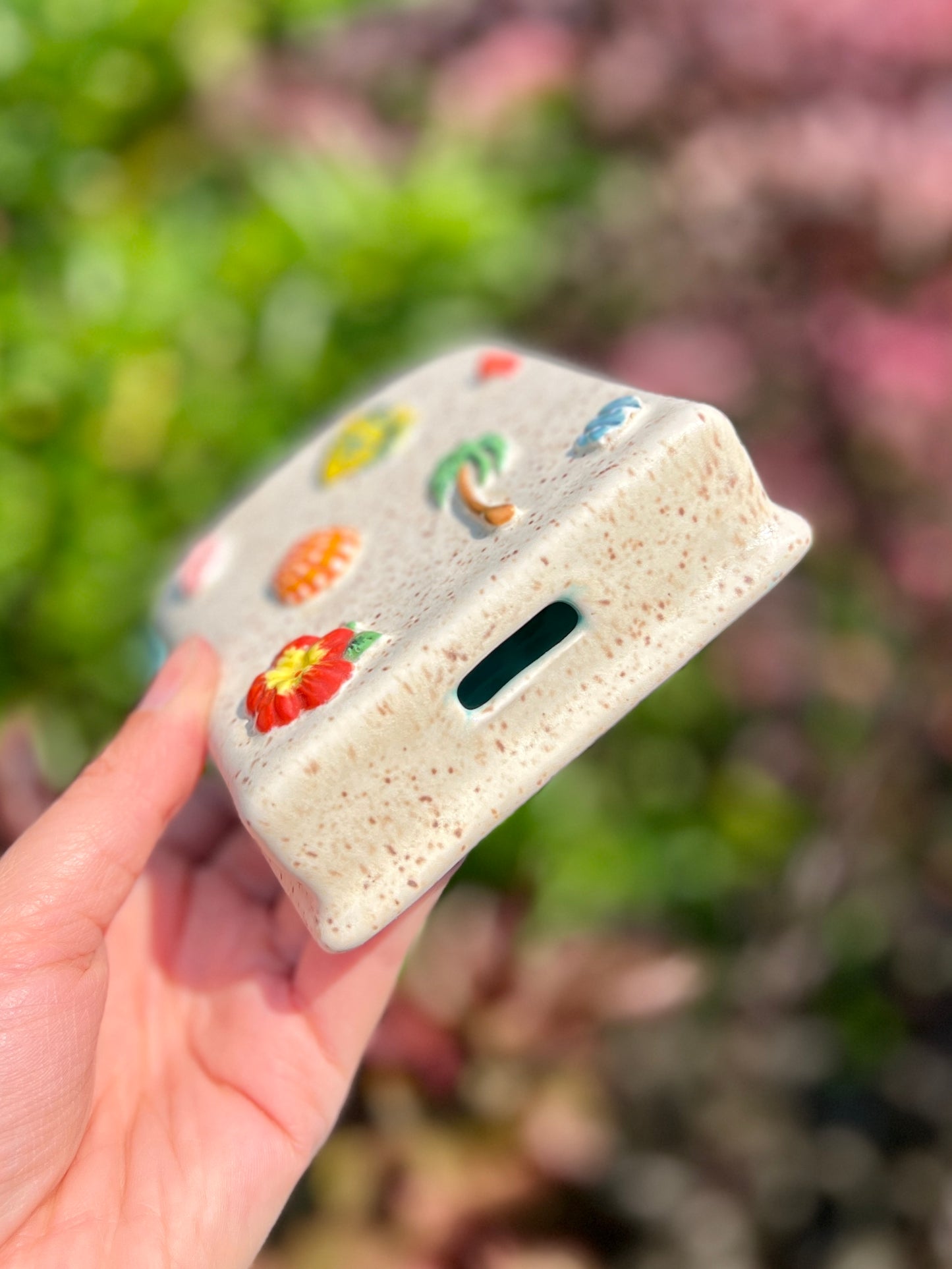 Island Life Phone Holder with Charging Port Hole