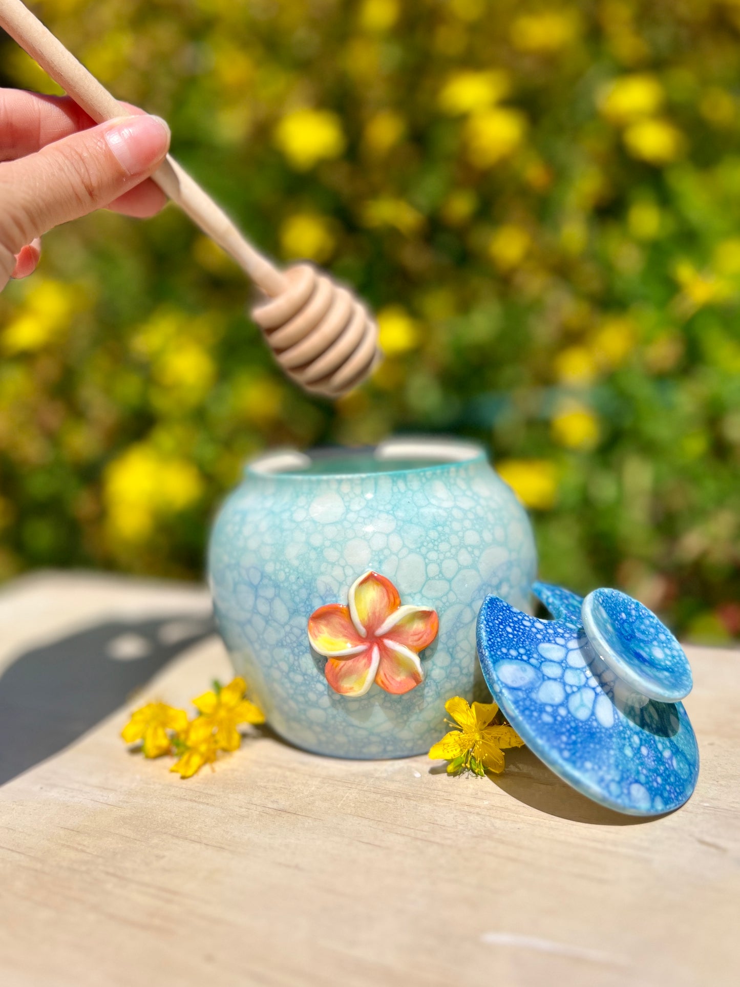 Plumeria Honey Pot