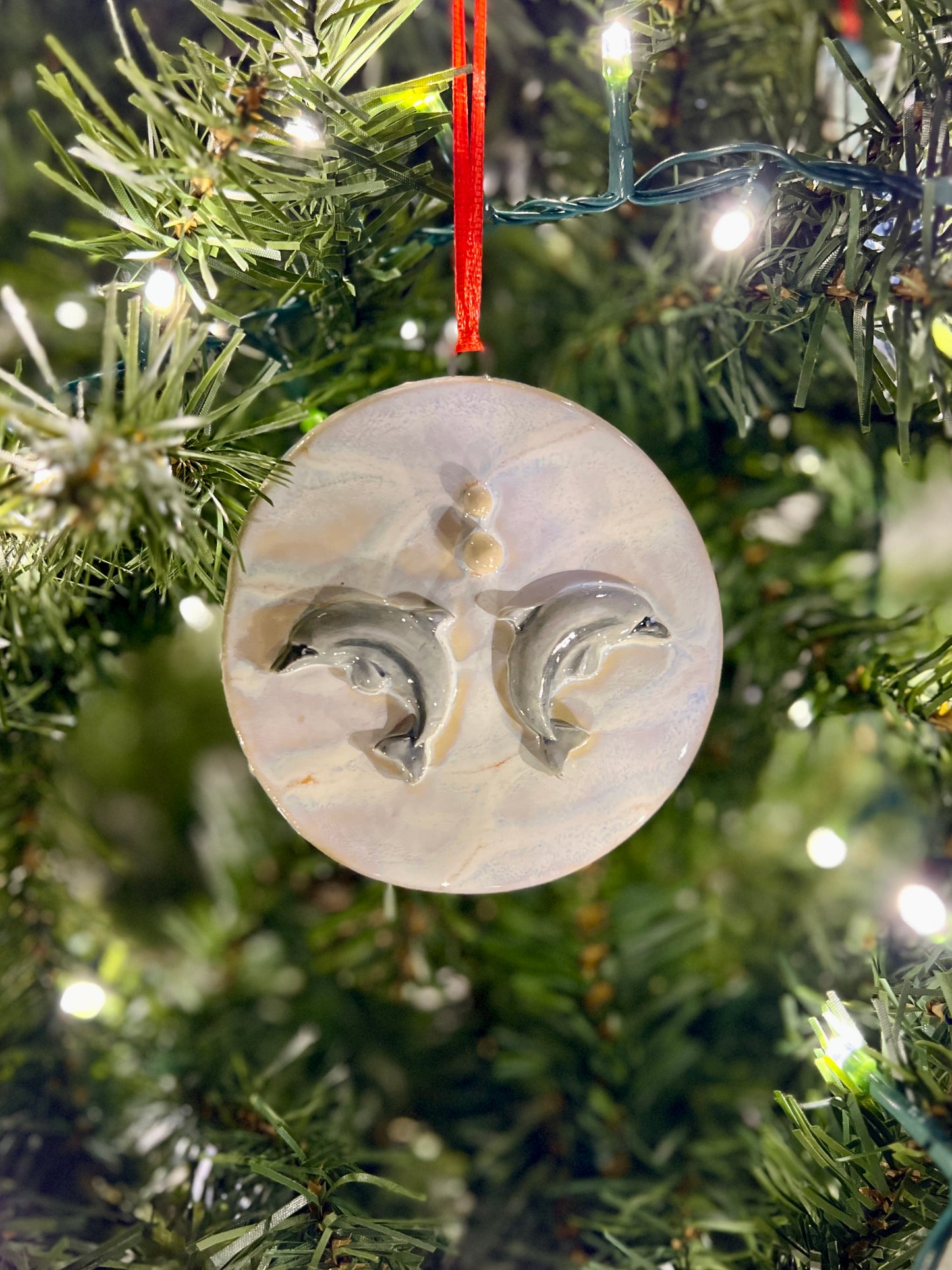 Double Dolphin Ornament (3.75")