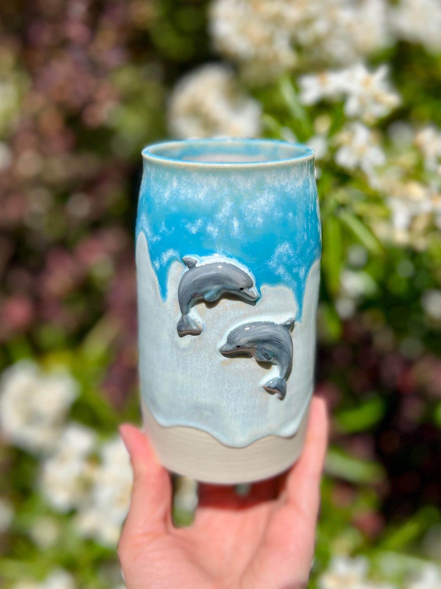 Double Dolphin Vase (H 6")