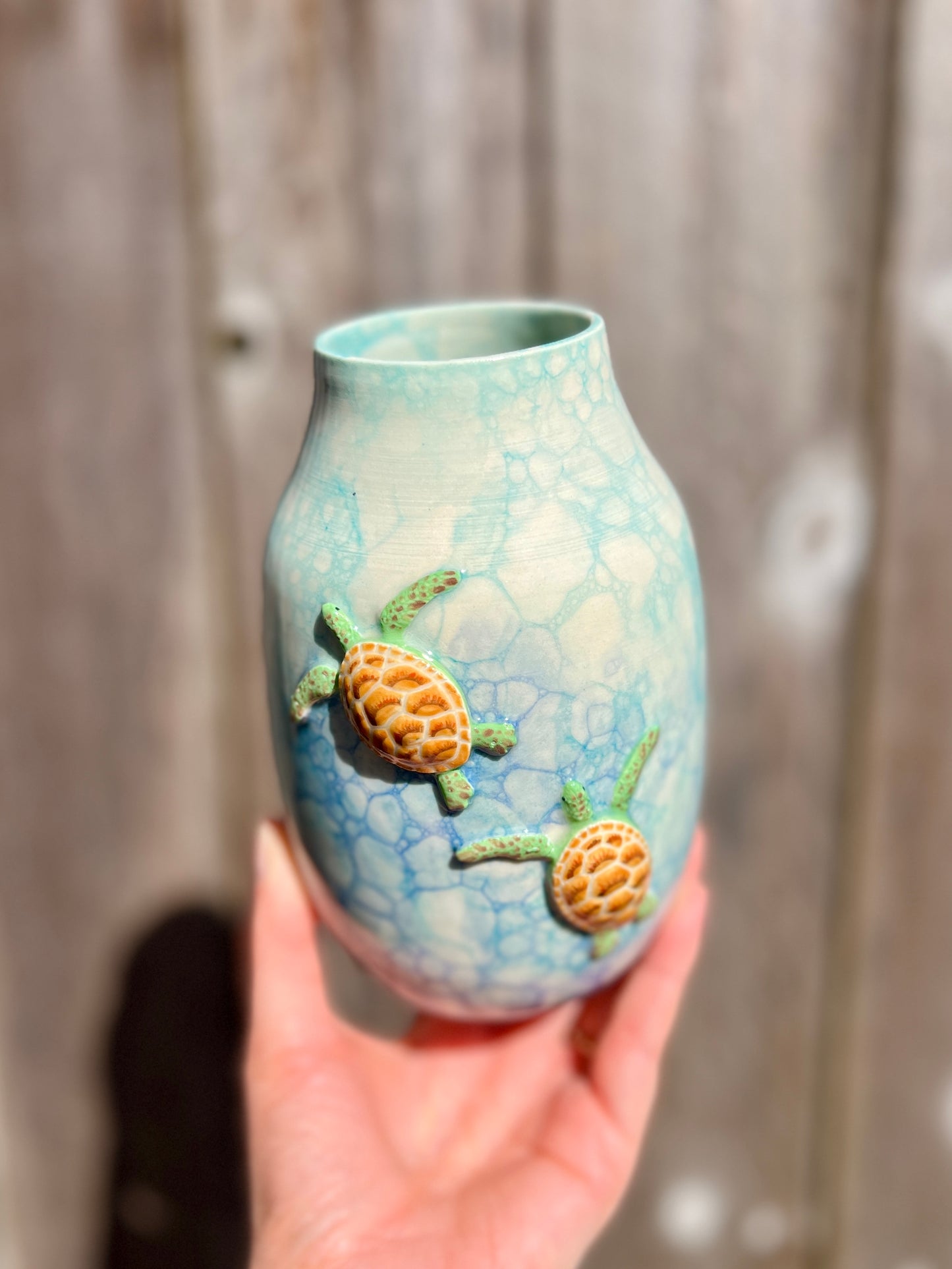 Double Honu Bubble Vase (H 6.5")