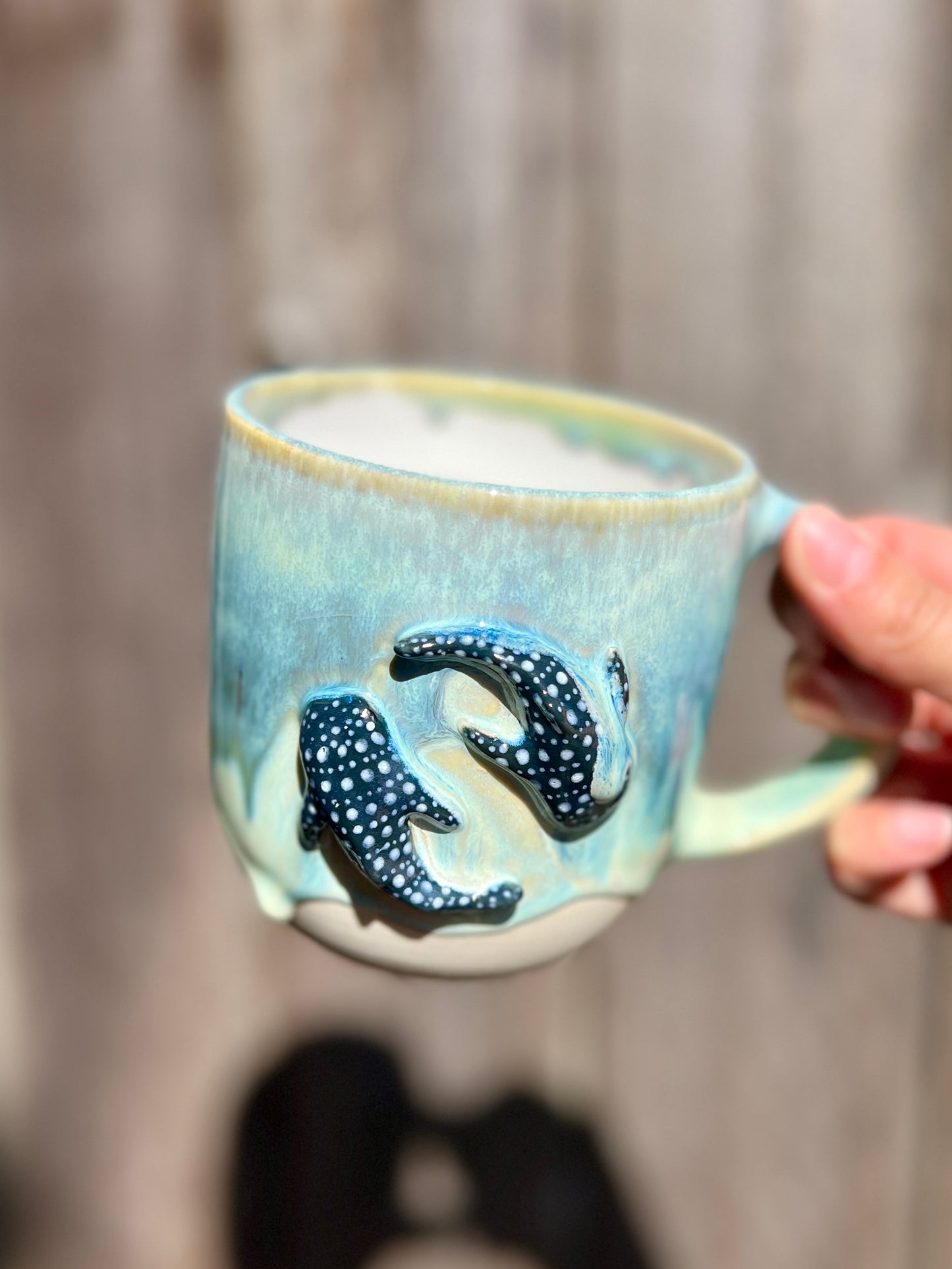 Double Whale Shark mug - Teal (L1 Oopsie) 17oz