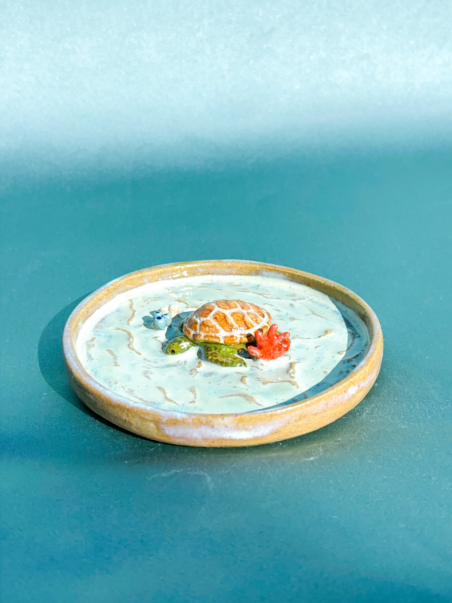 Resting turtle trinket dish