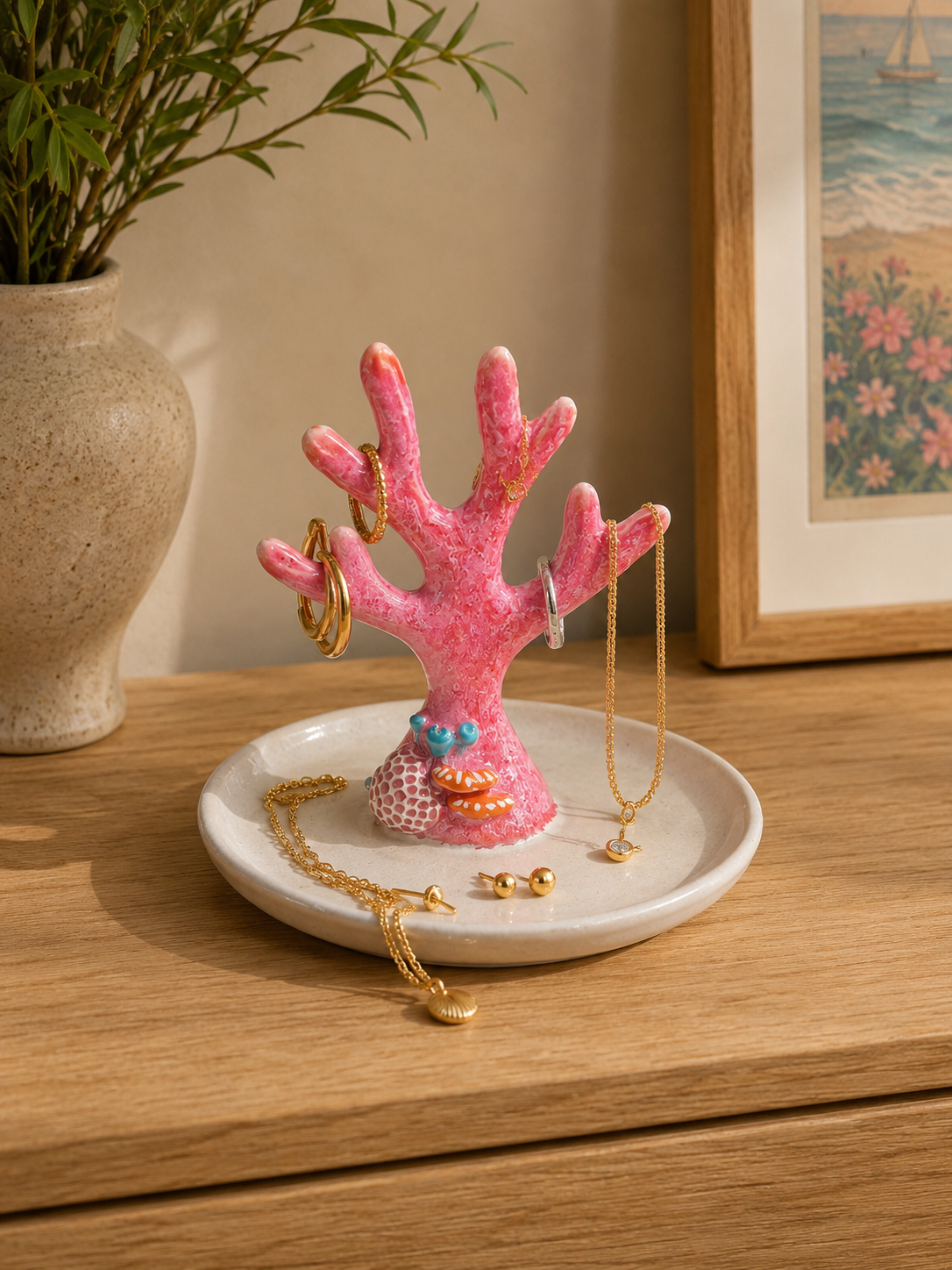 Pink Coral Ring Holder