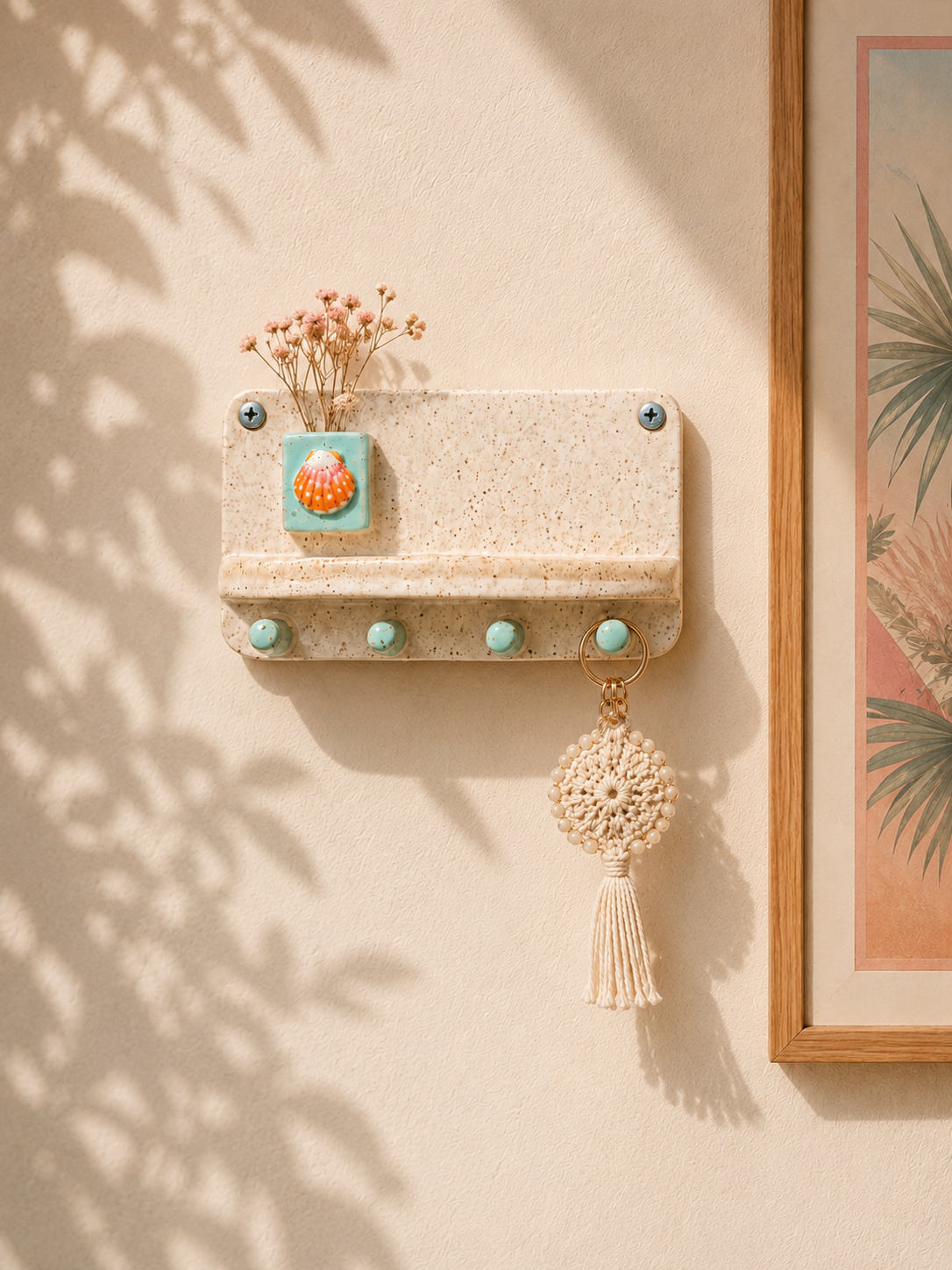 Sunrise Shell Wall Hanging Key Holder