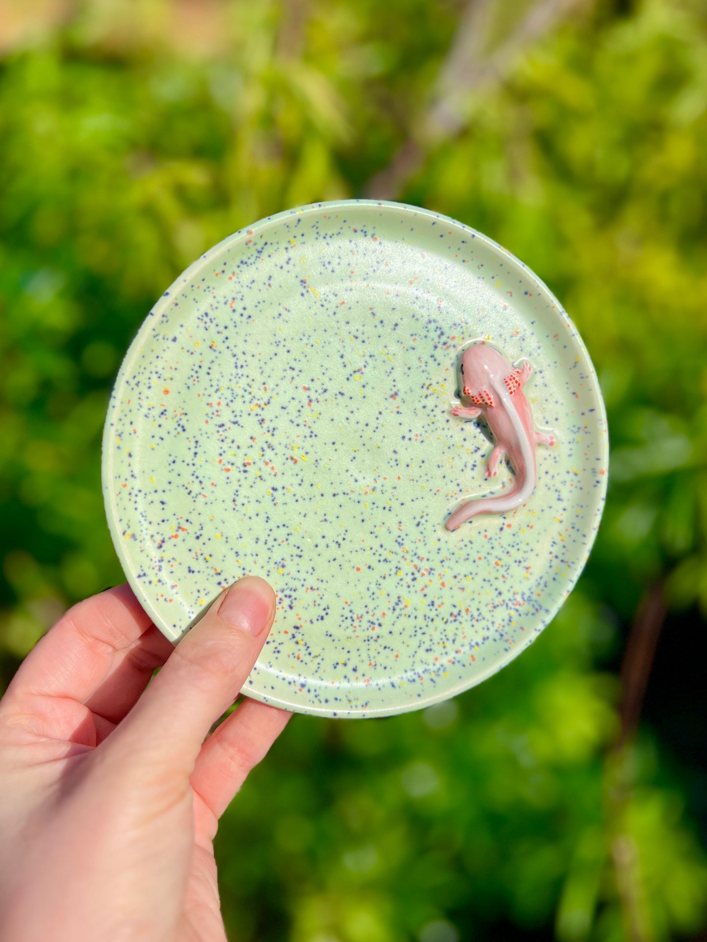 Axolotl Trinket Dish (5.5" D)