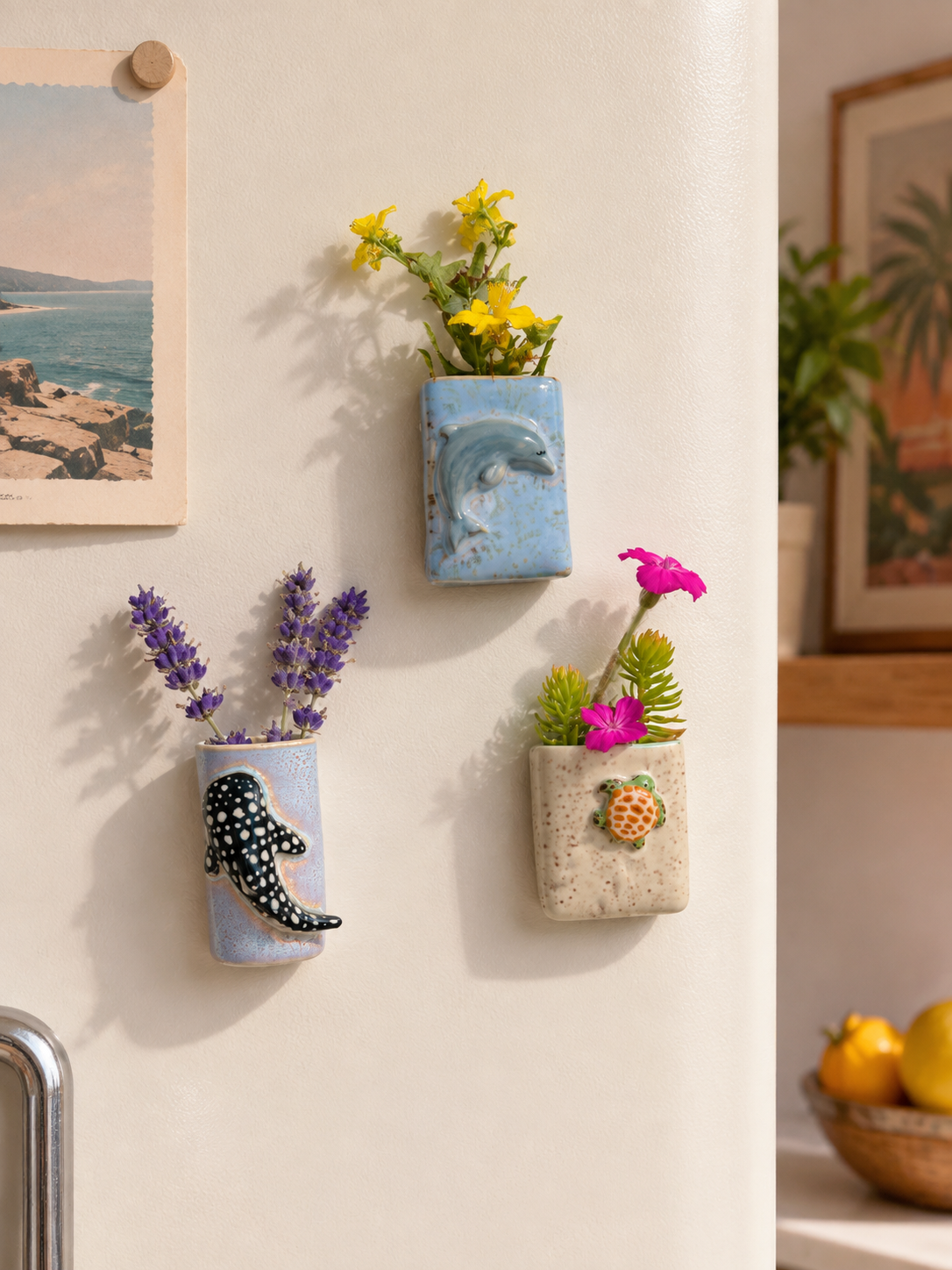 Dolphin Vase Fridge Magnet
