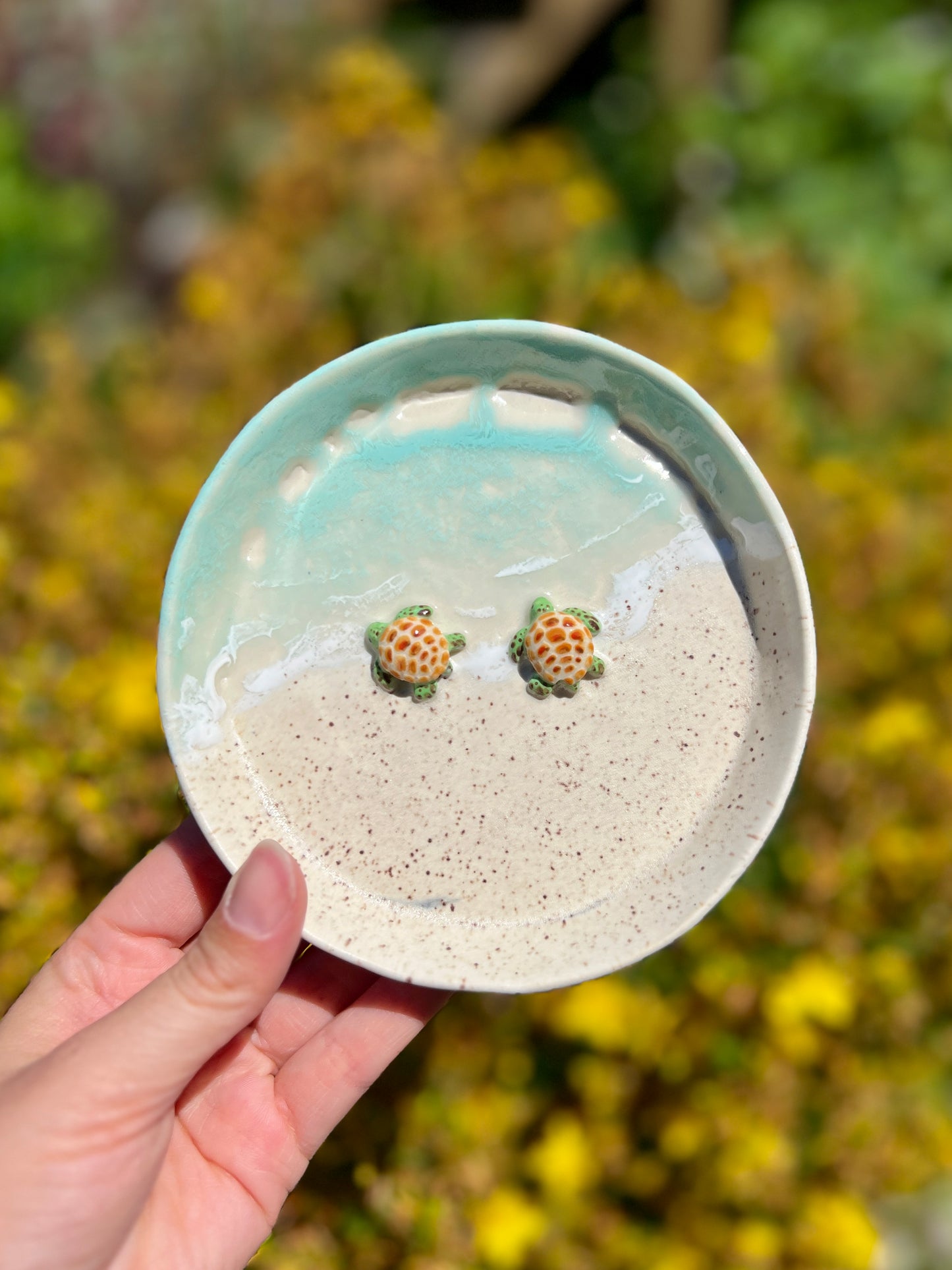 Double Honu Trinket Dish (L1 Oopsie, D 5")