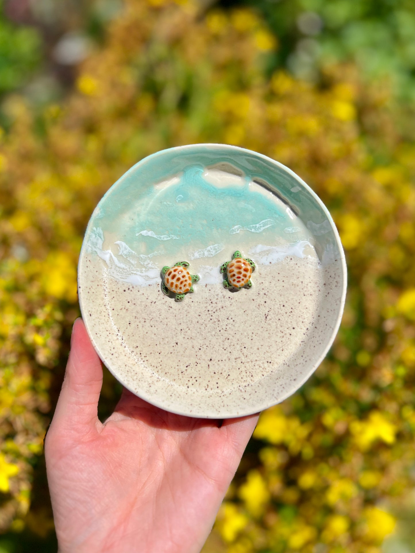 Double Honu Trinket Dish (L1 Oopsie, D 5")