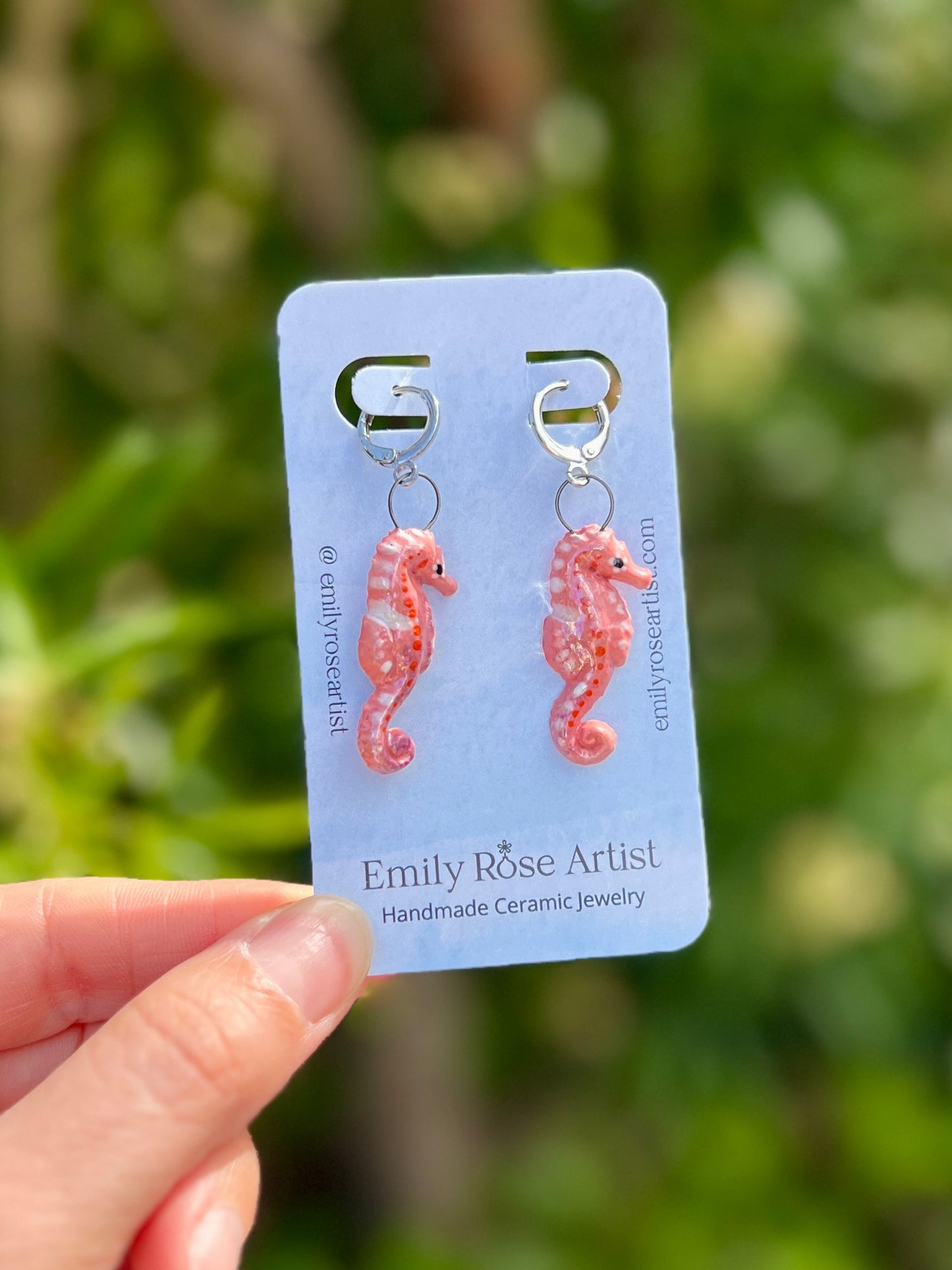 Sea Horse Earrings - Platinum Plated