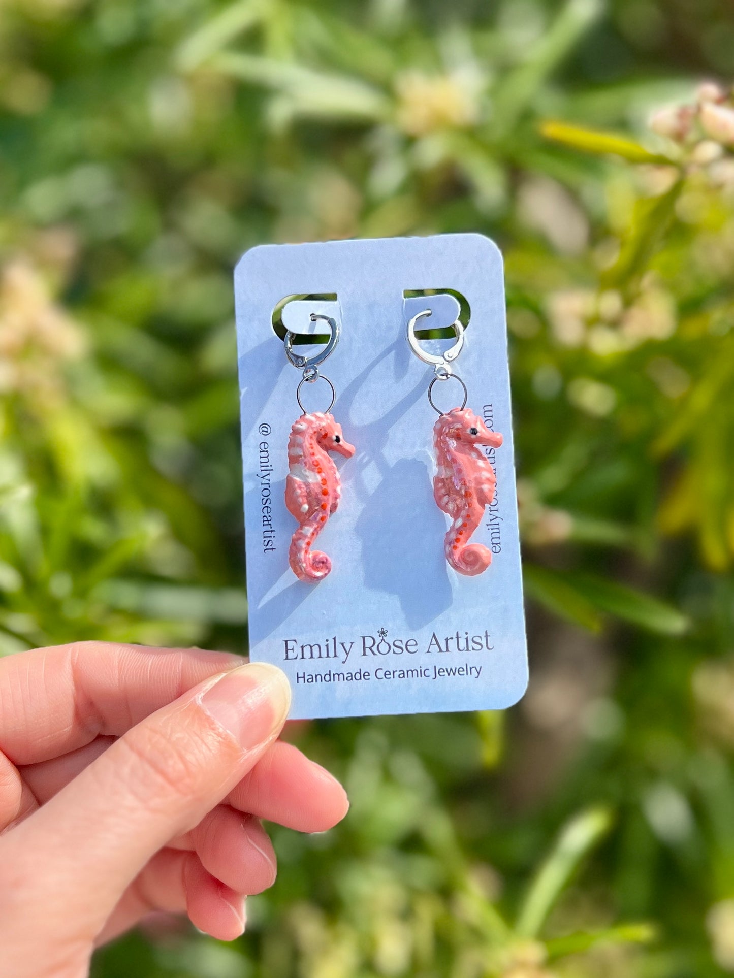 Sea Horse Earrings - Platinum Plated