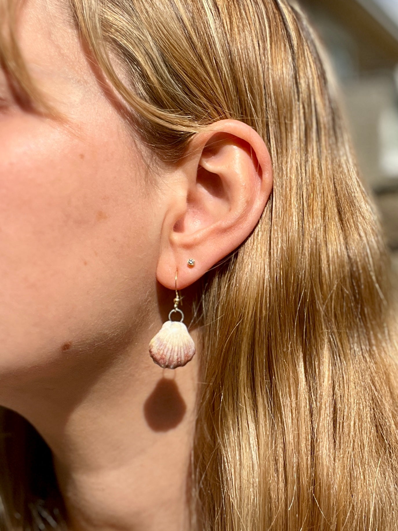 Shell Earrings - 14K Gold Plated Brass Nickel Free