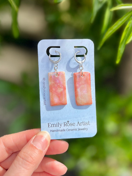 Porcelain Shell Earrings - 14K Gold Plated Brass Nickel Free