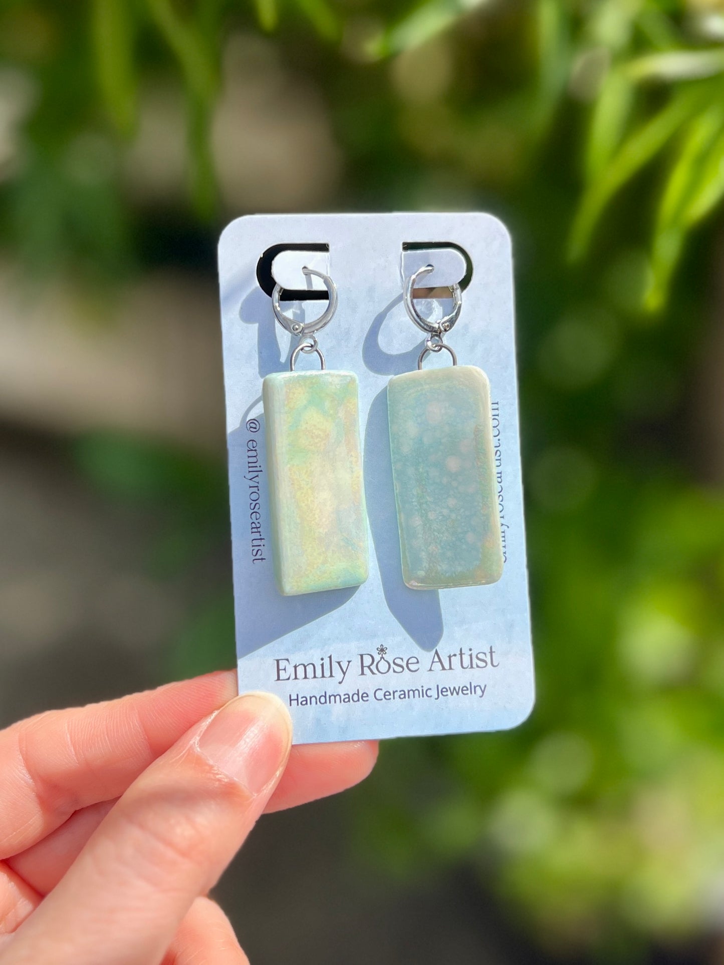 Porcelain Ocean Earrings - Platinum Plated