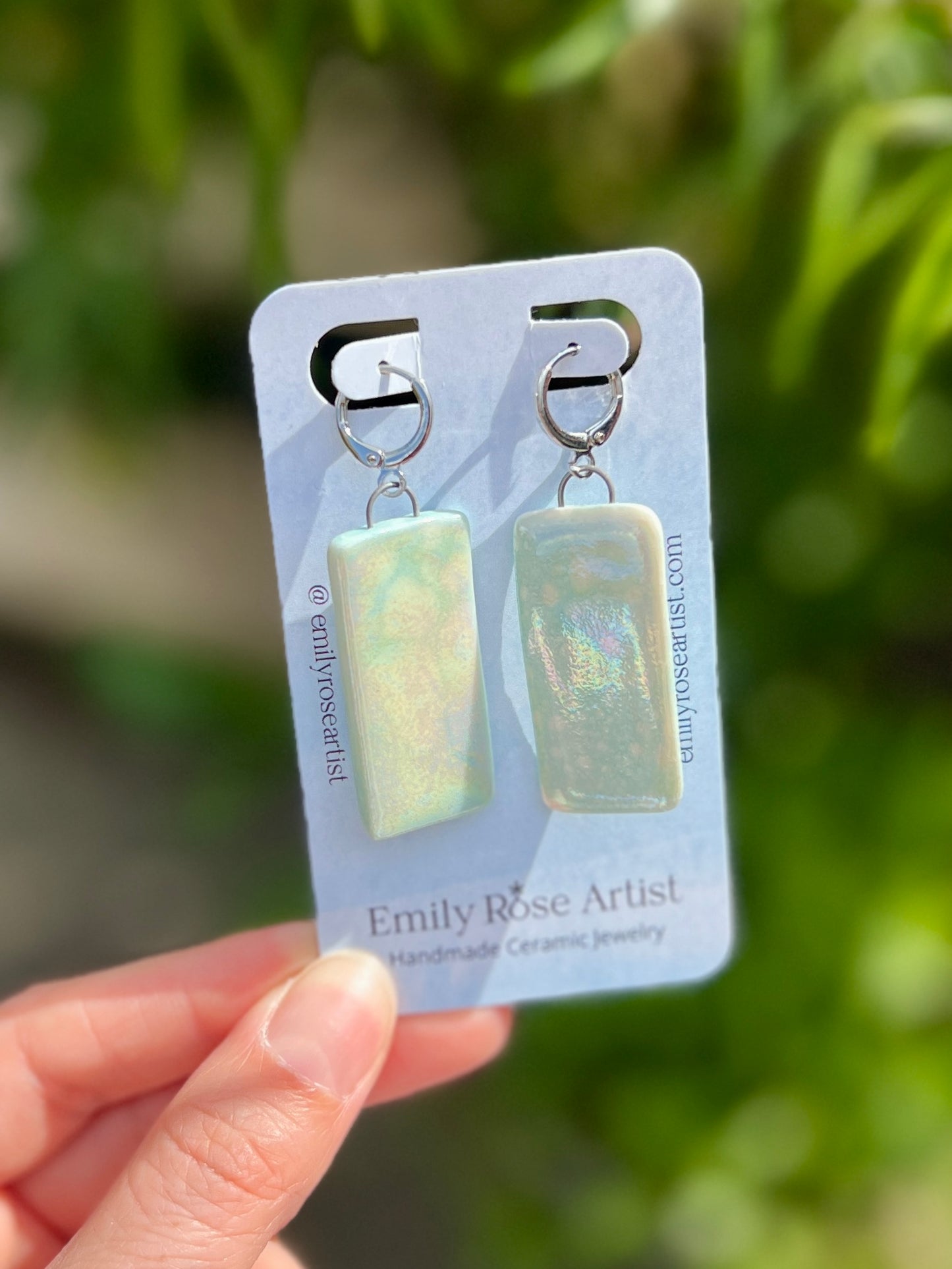 Porcelain Ocean Earrings - Platinum Plated