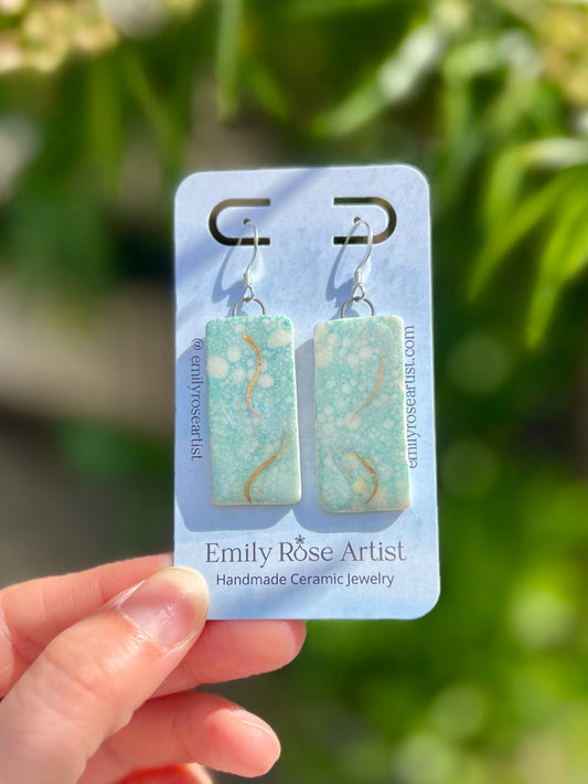 Porcelain Ocean Earrings - .999 Silver Plated Nickel Free