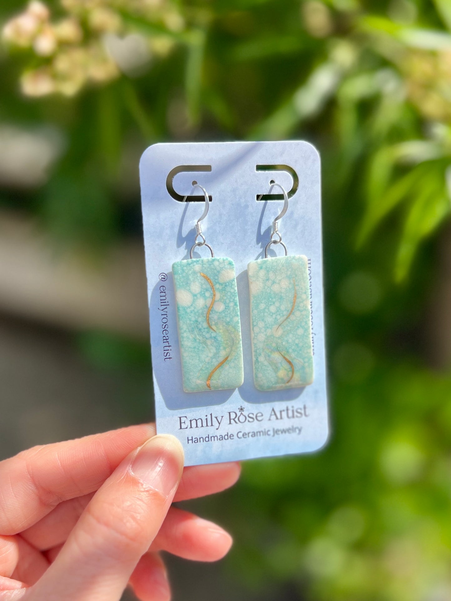 Porcelain Ocean Earrings - .999 Silver Plated Nickel Free