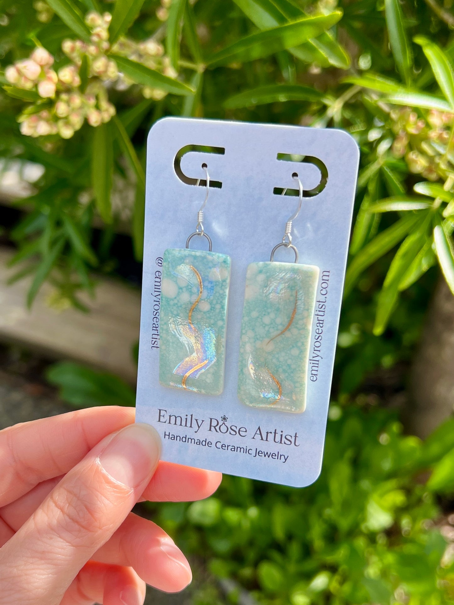 Porcelain Ocean Earrings - .999 Silver Plated Nickel Free