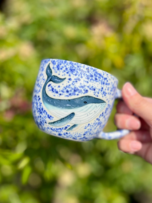 Hump Back Whale Mug - Porcelain (14oz)