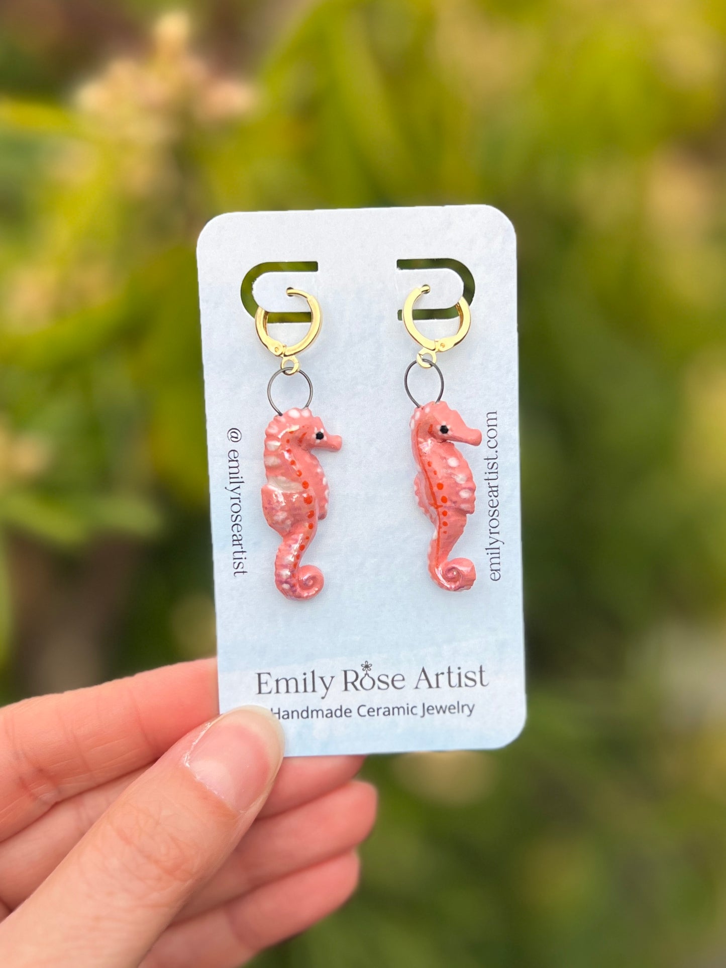Sea Horse Earrings - 14K Gold Plated Brass Nickel Free