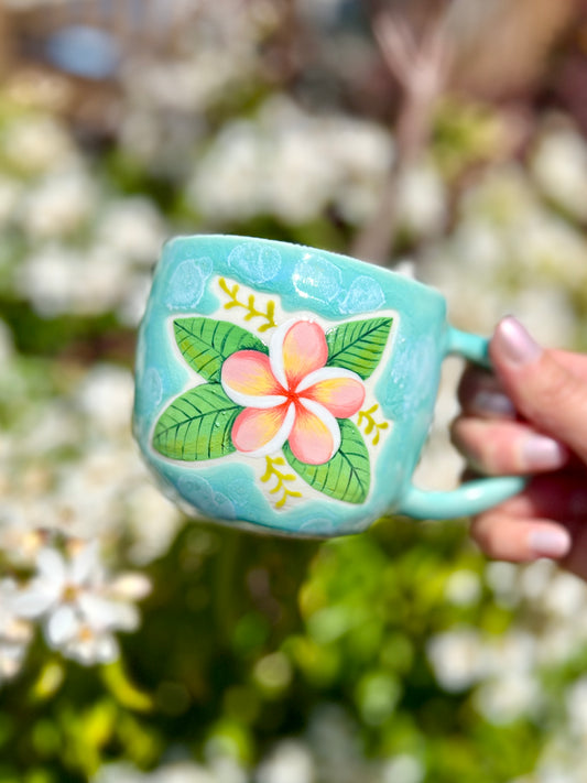 Plumeria Mug - Porcelain - Oopsie L1 (14oz)