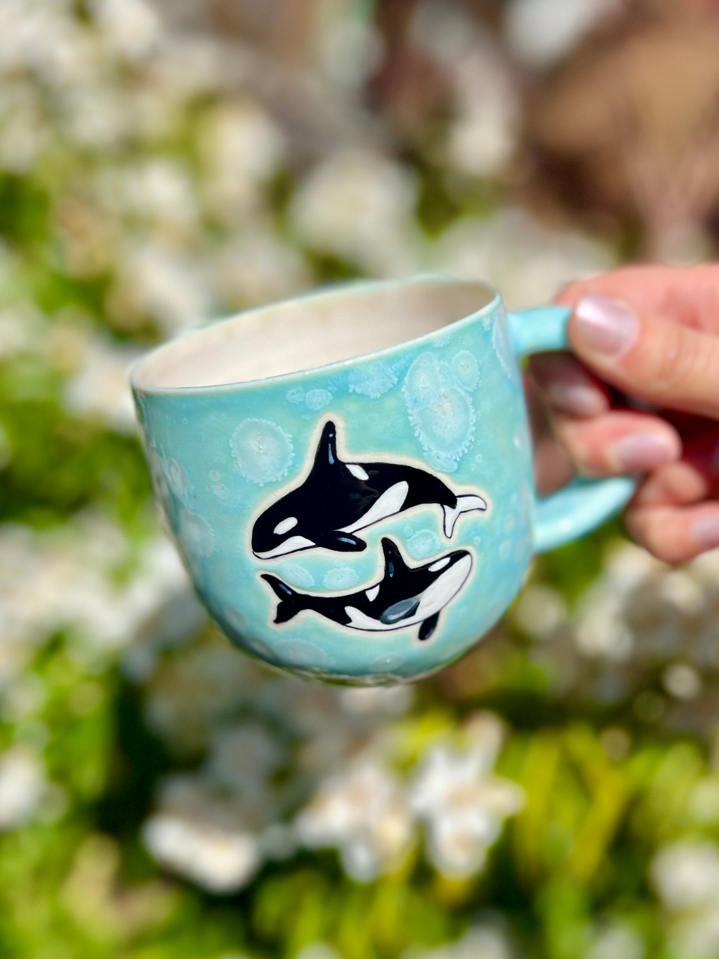 Dancing Orca's Mug - Porcelain (14oz)