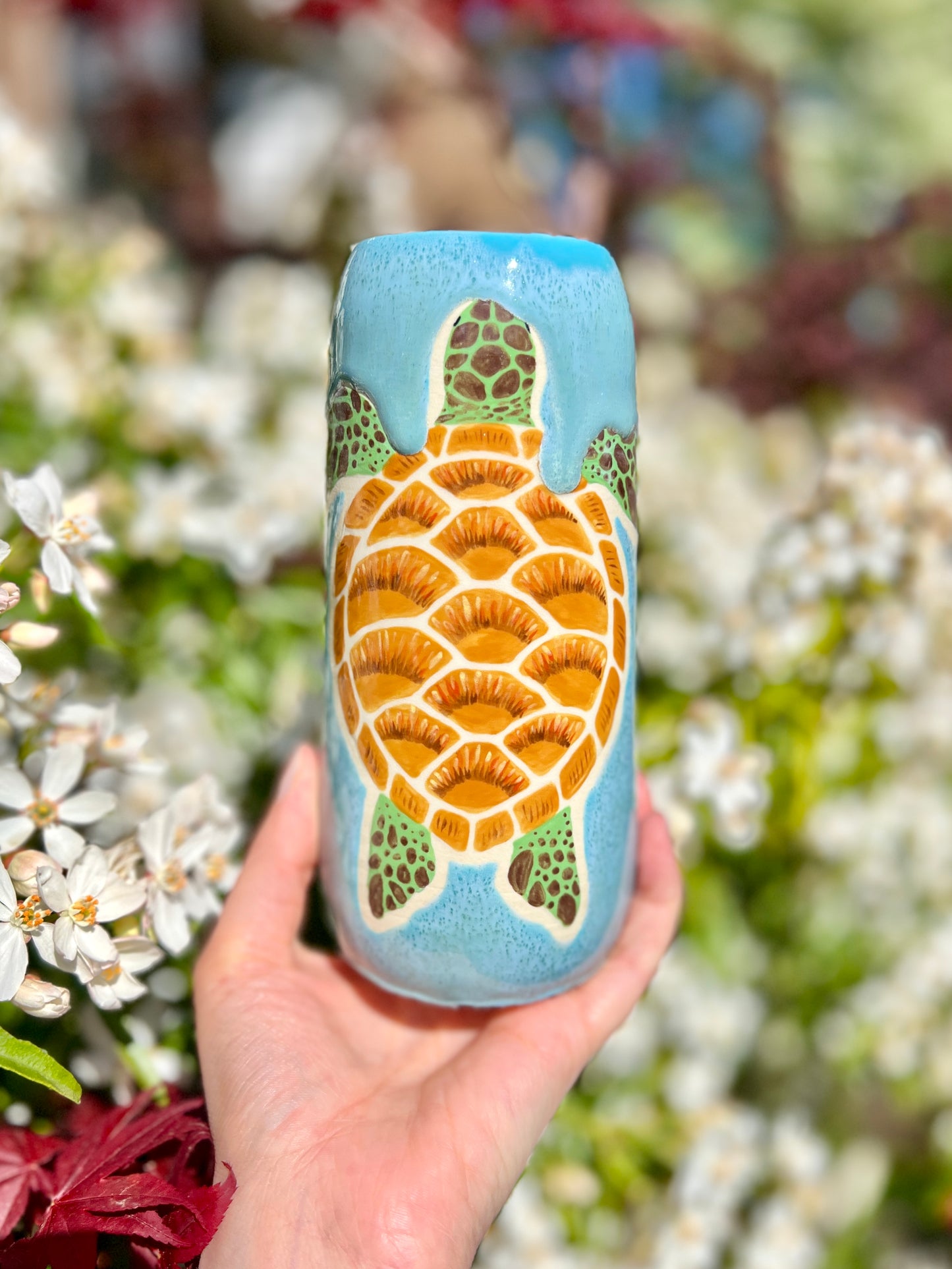 Wading Honu Vase (H 7") L3 Oopsie