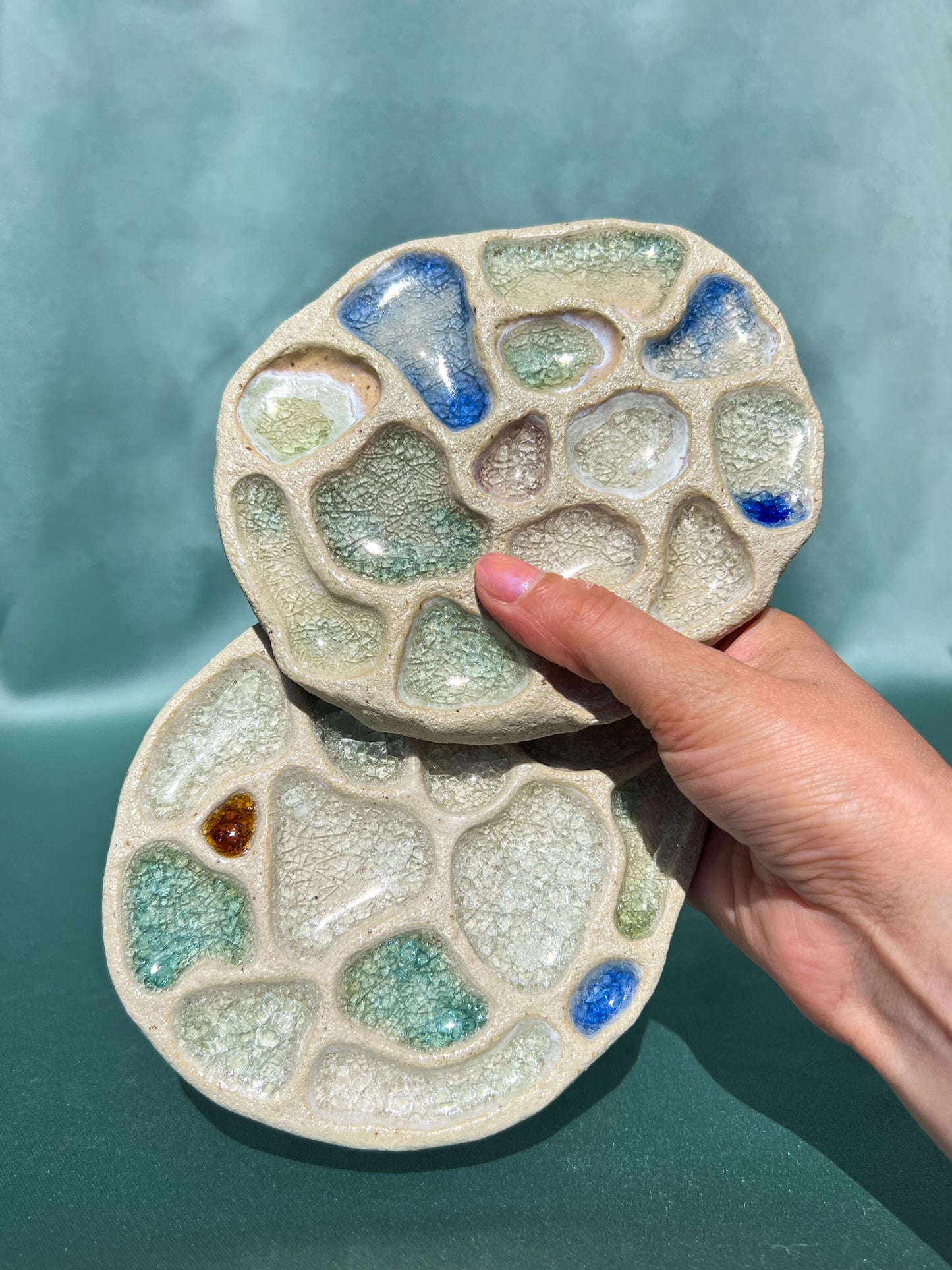 Sea Glass Jewelry Tray (Medium size Ø 6")