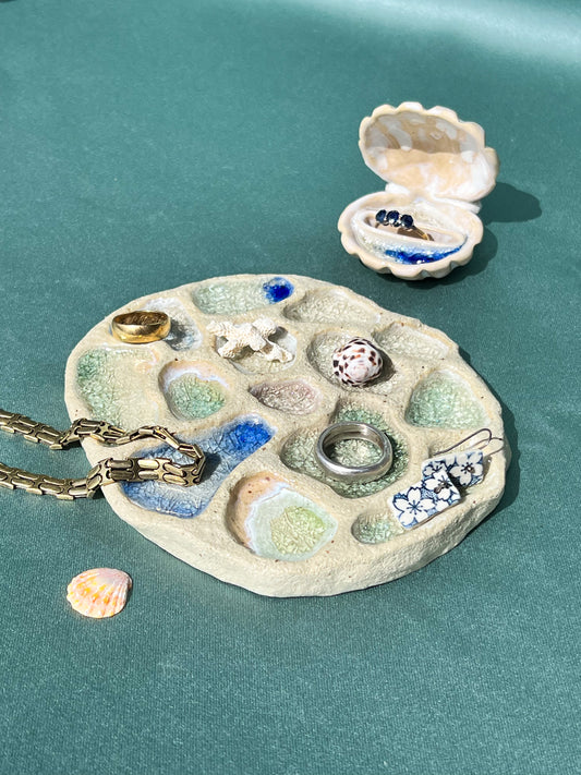 Sea Glass Jewelry Tray (Medium size Ø 6")