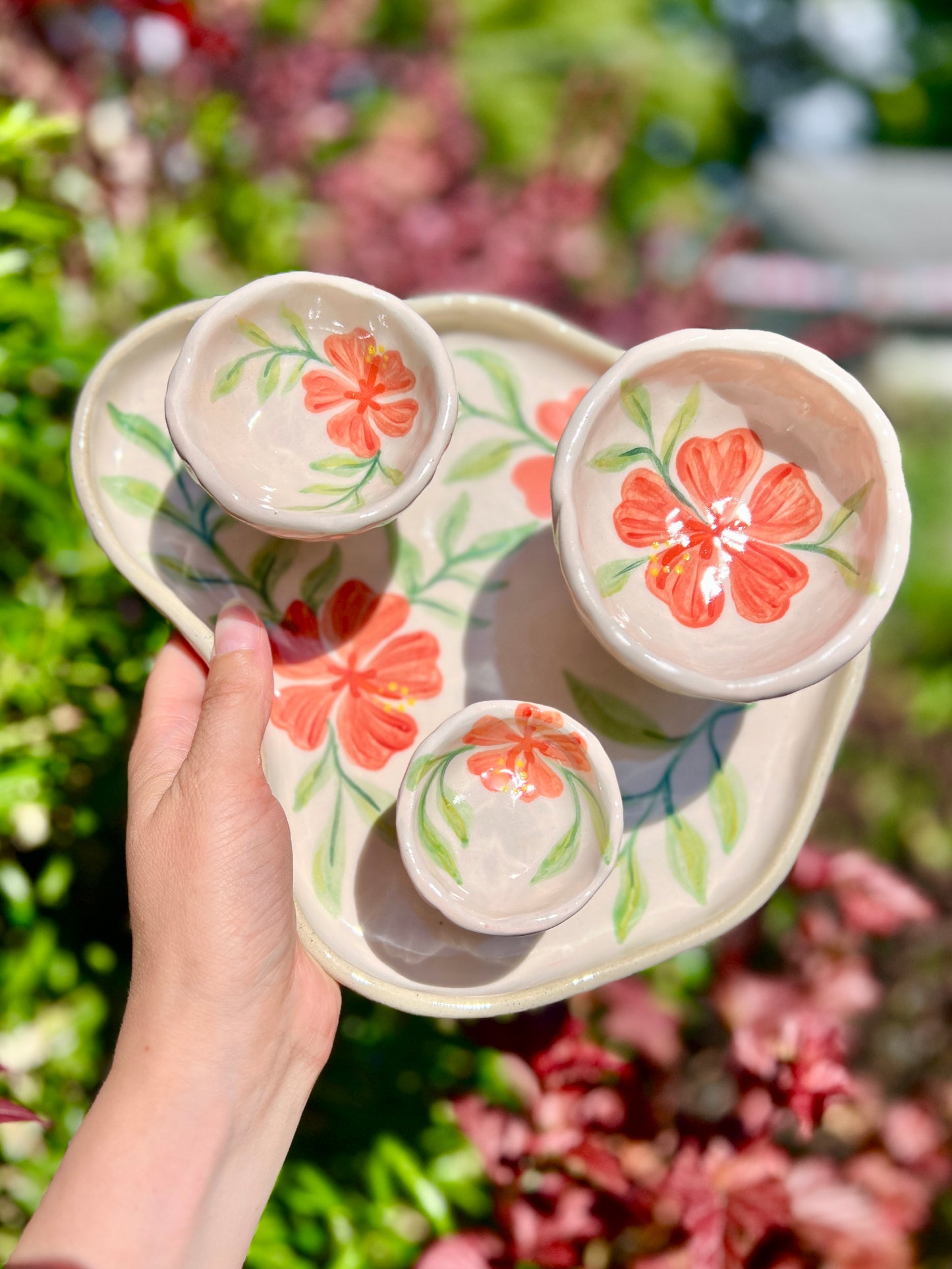 Hibiscus Multi-tier Dish (W 10")
