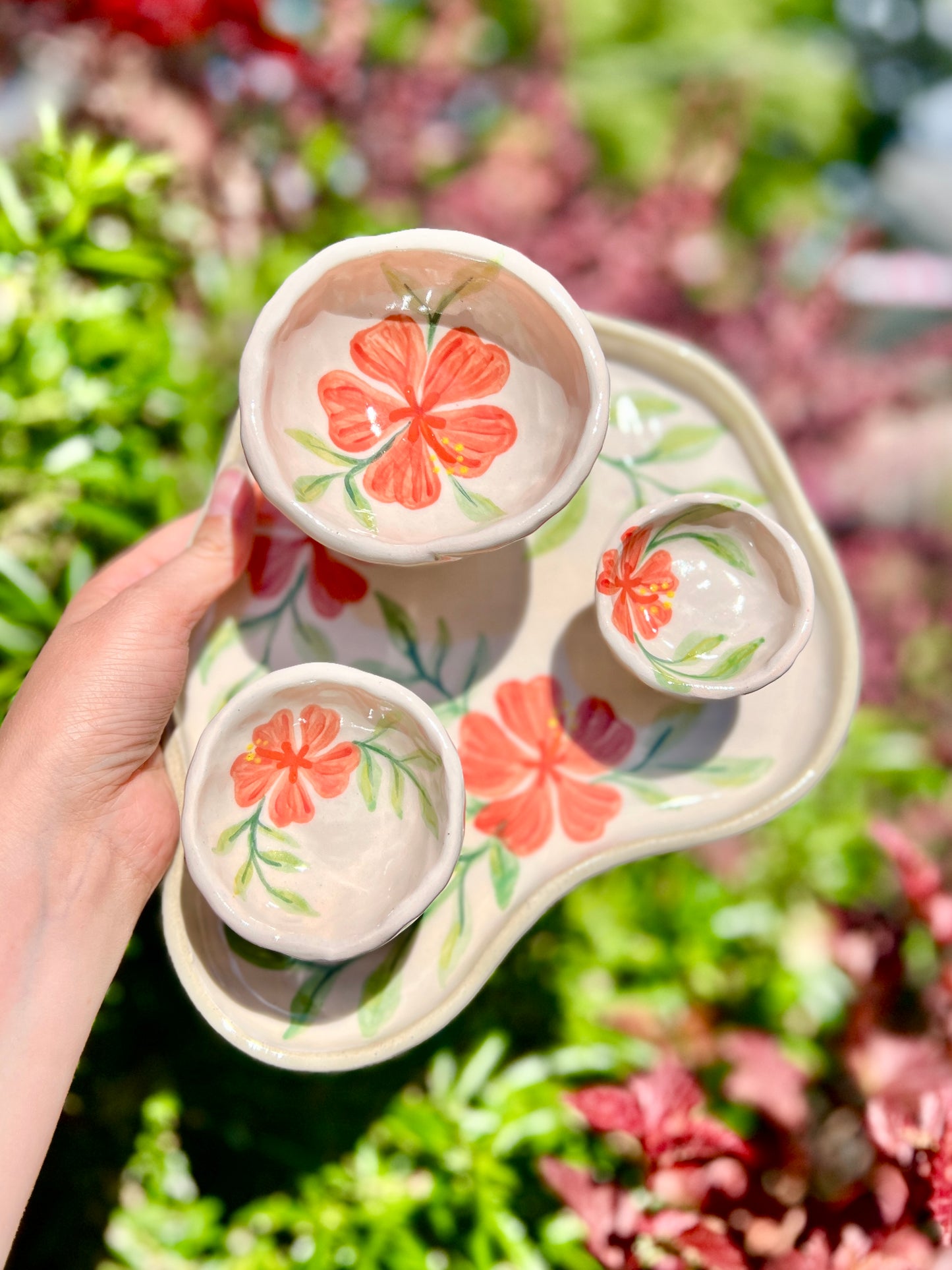 Hibiscus Multi-tier Dish (W 10")