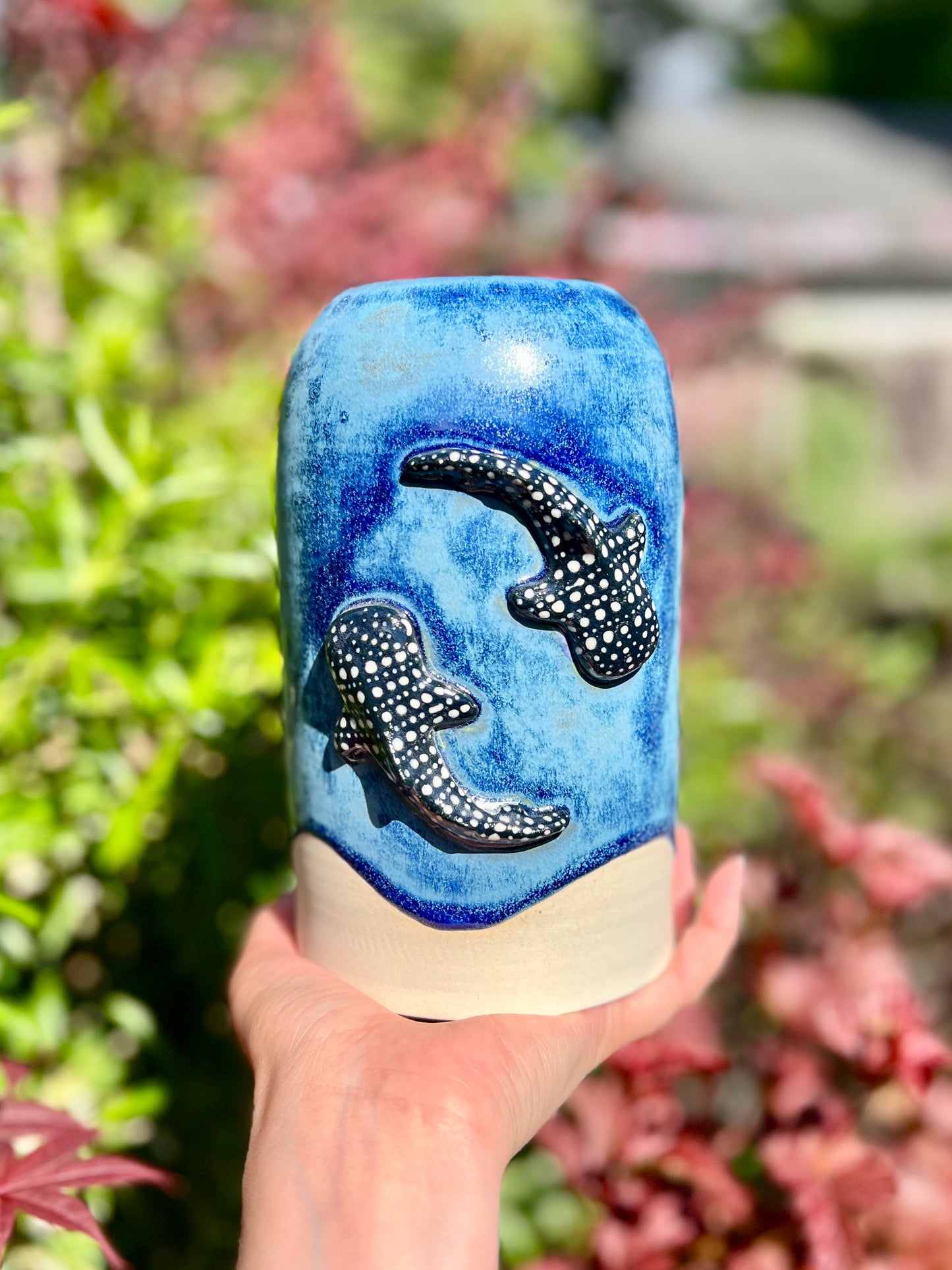 Double Whale Shark Vase (H 7")