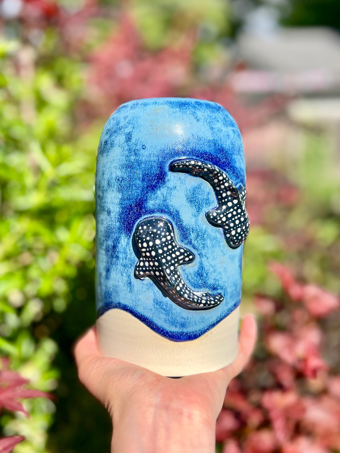 Double Whale Shark Vase (H 7")