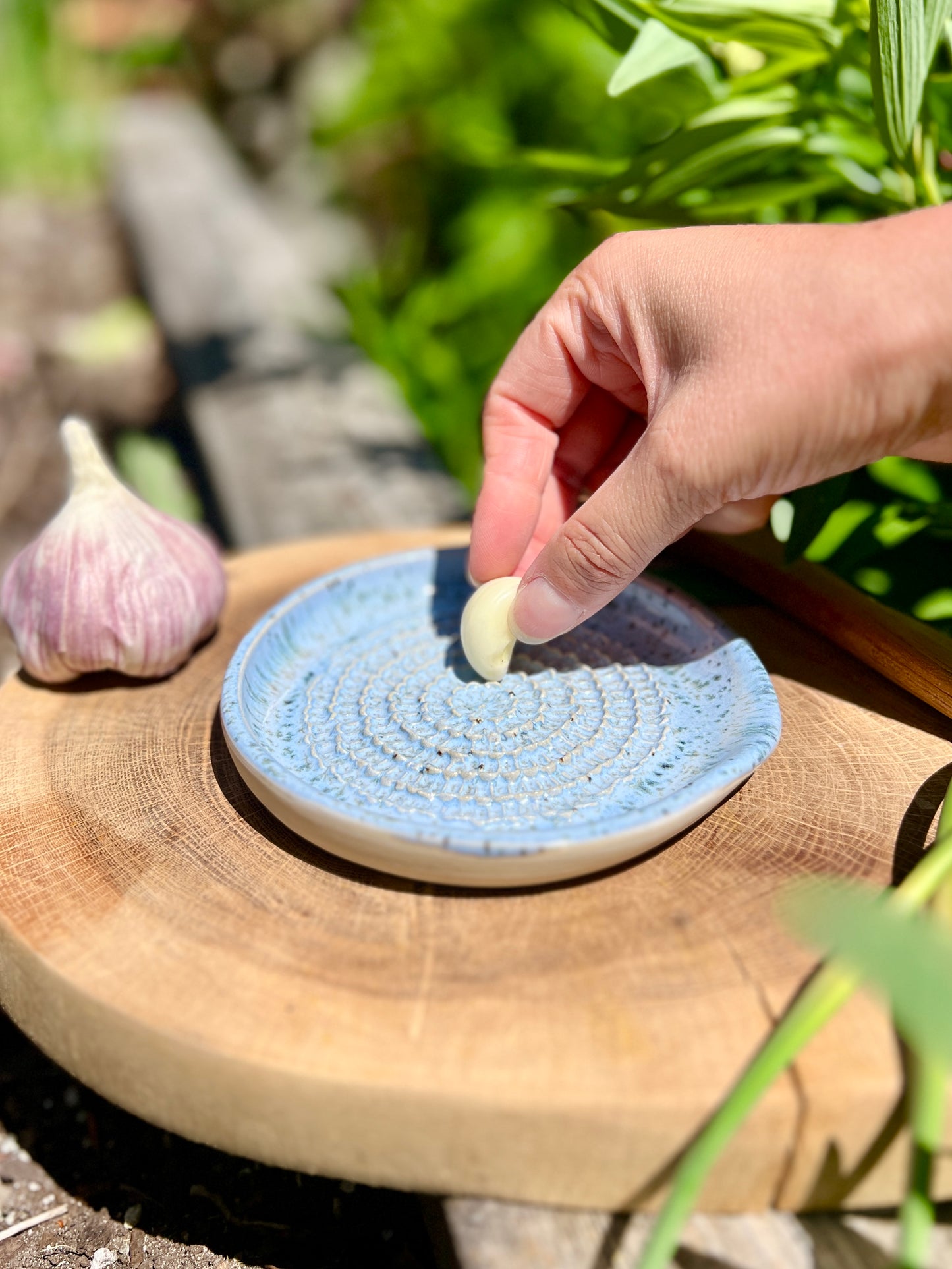 Ocean Speckle Garlic Grater Spoon Rest
