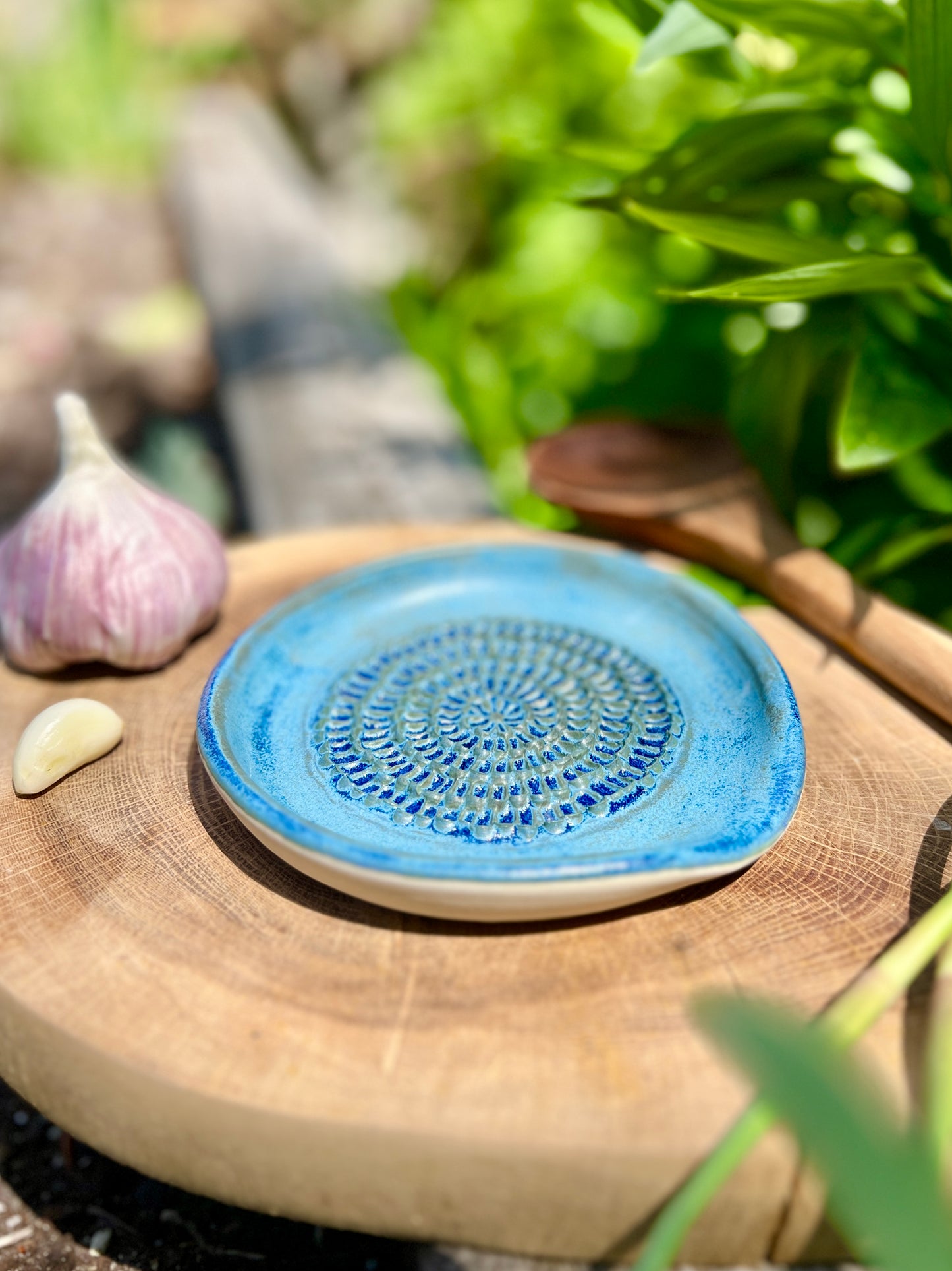 Patina Blue Garlic Grater Spoon Rest