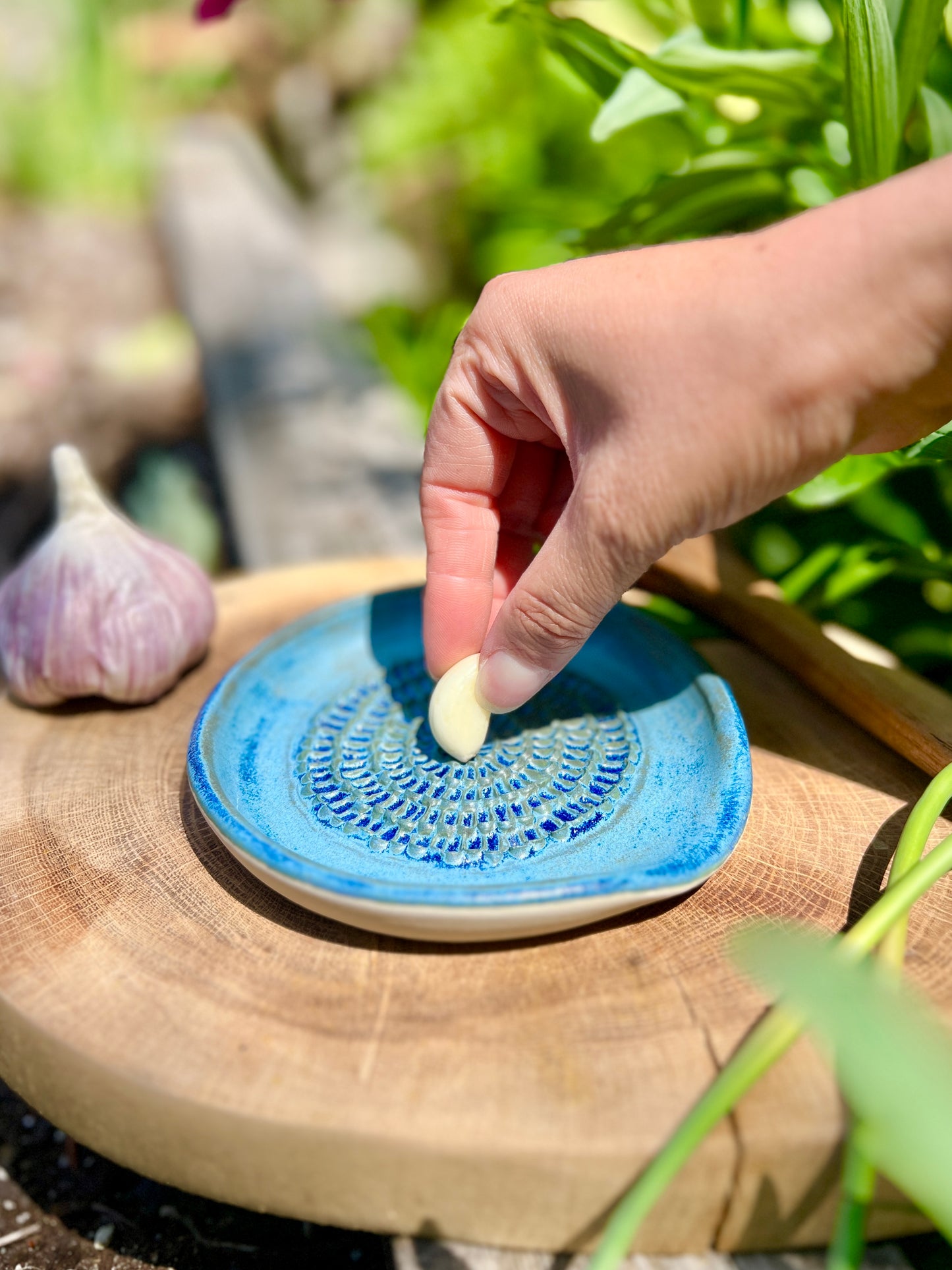 Patina Blue Garlic Grater Spoon Rest