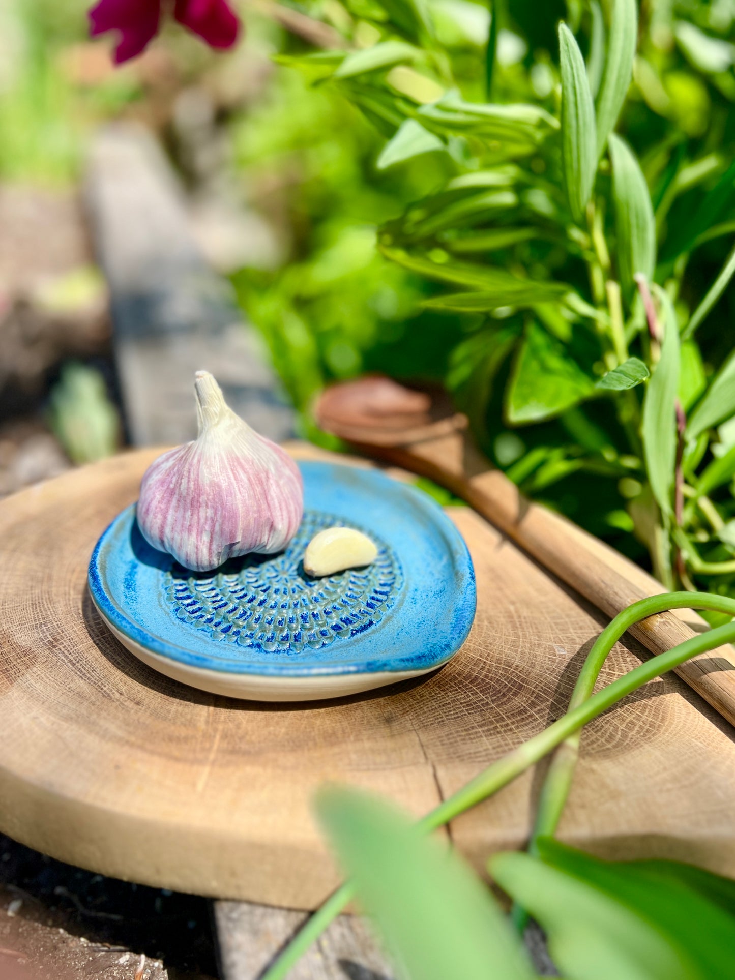 Patina Blue Garlic Grater Spoon Rest