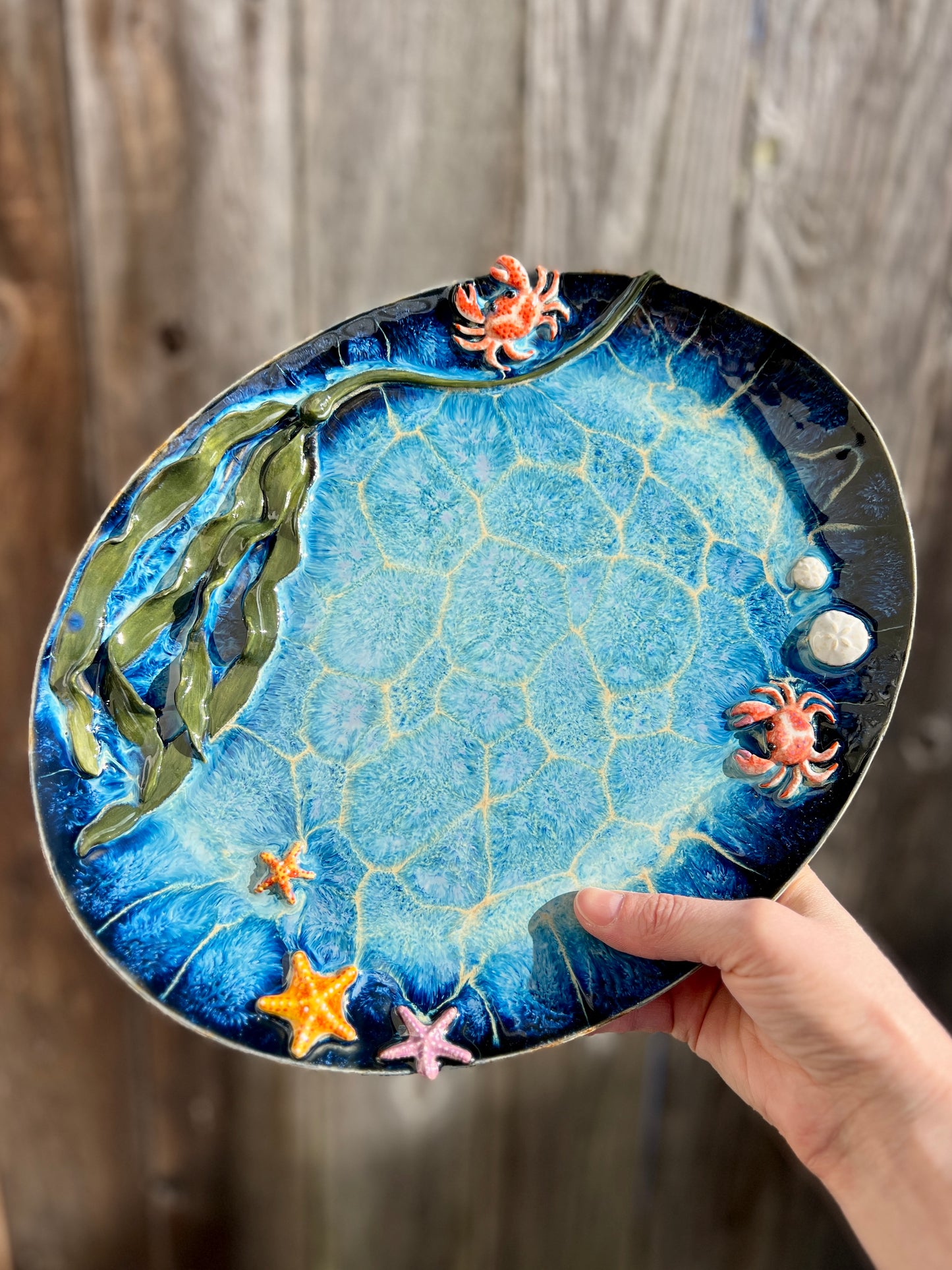 Mystic Tidepool Platter (12" L)