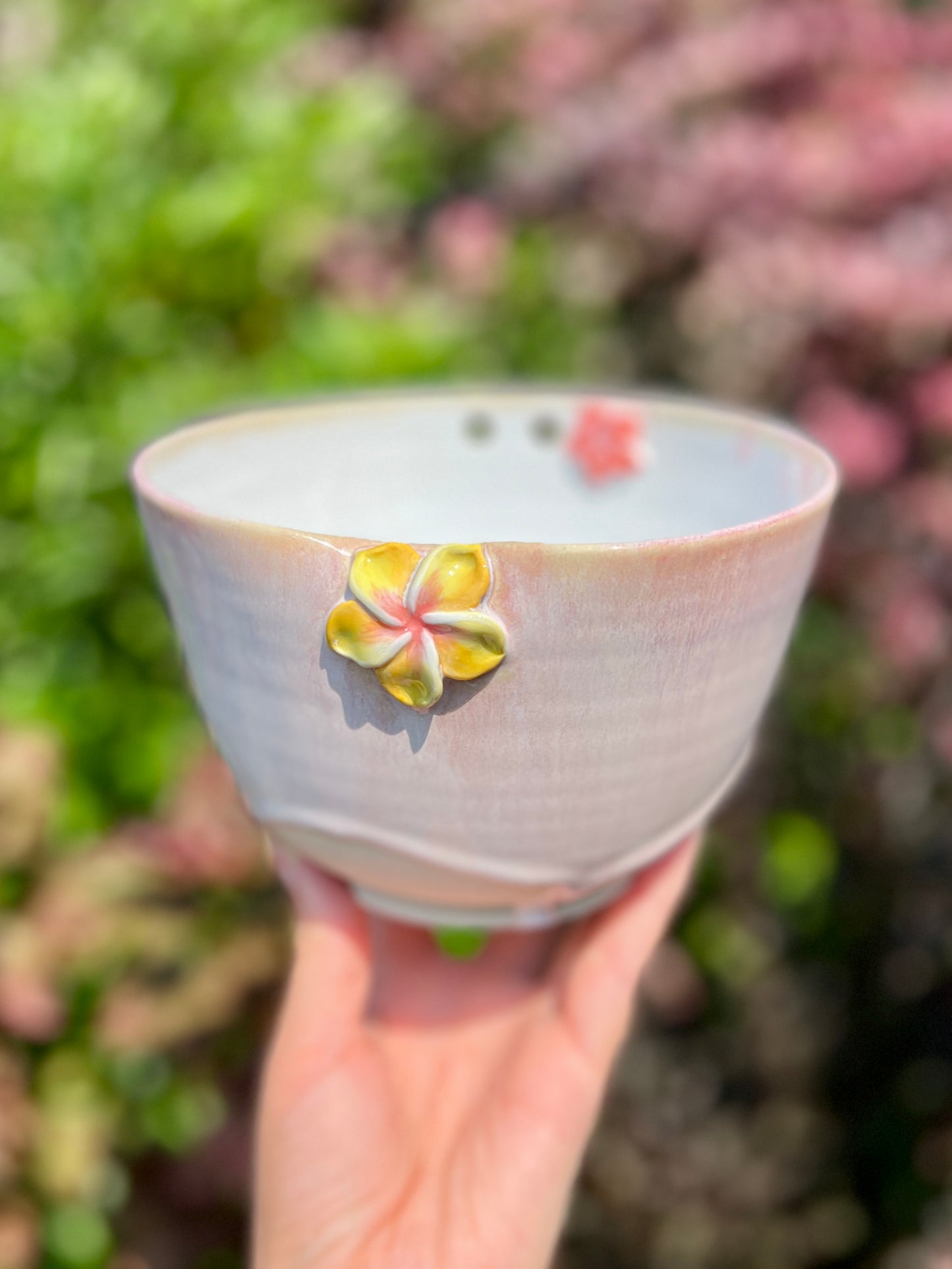 Plumeria Ramen Bowl (L2 Oopsie) with Chopstick Holder