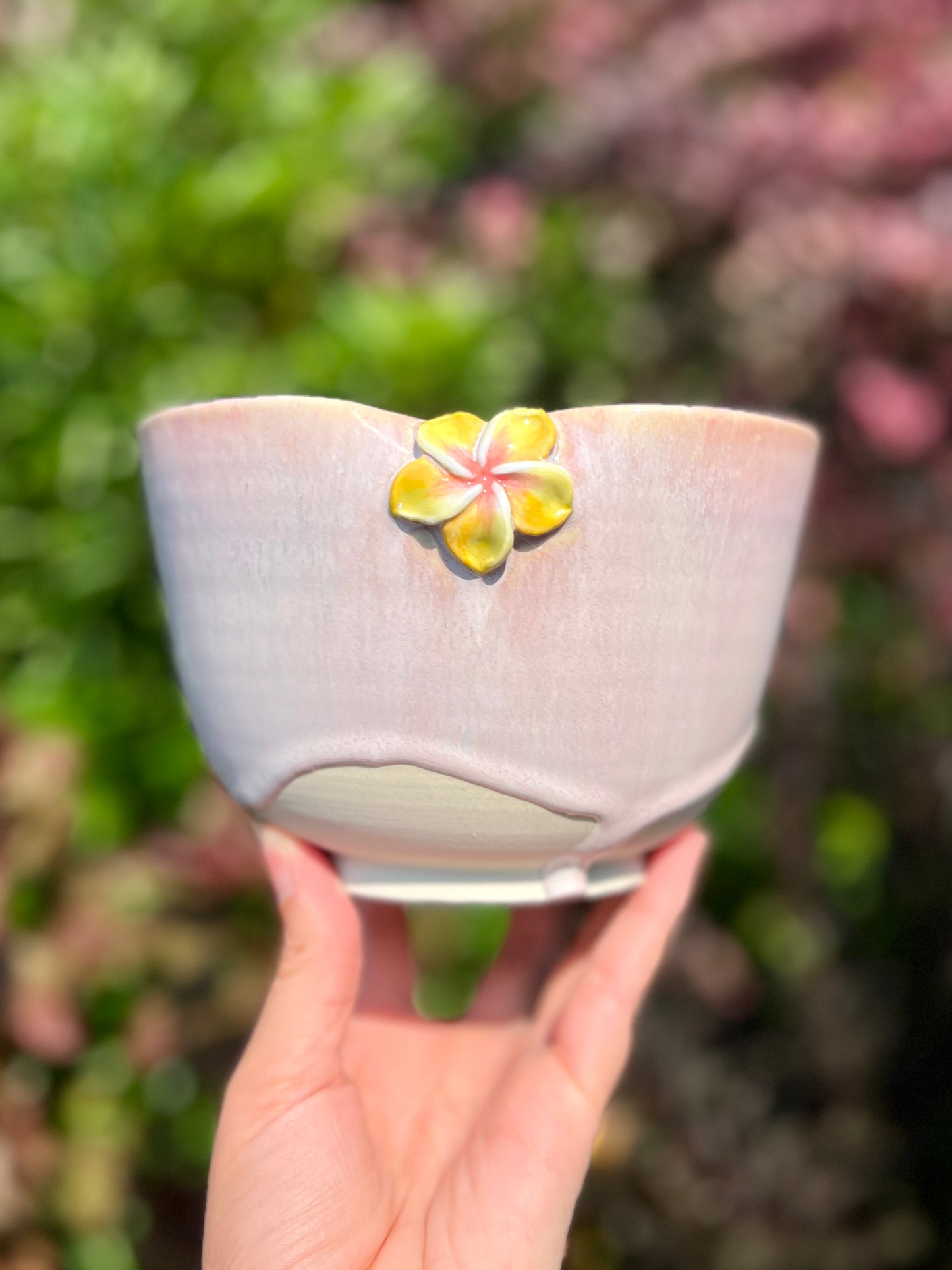 Plumeria Ramen Bowl (L2 Oopsie) with Chopstick Holder