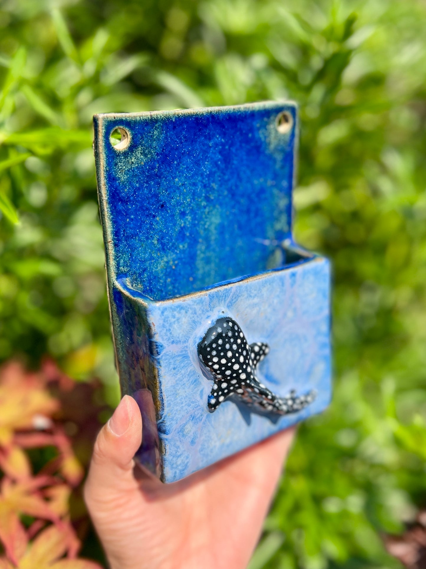 Whale Shark Phone Holder with Charging Port Hole