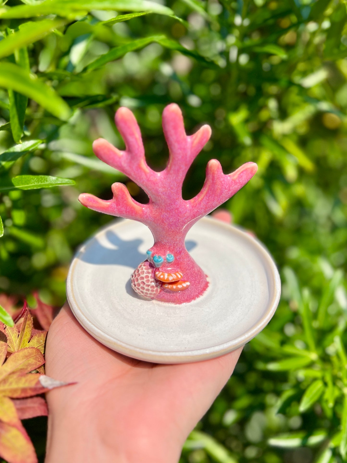 Pink Coral Ring Holder