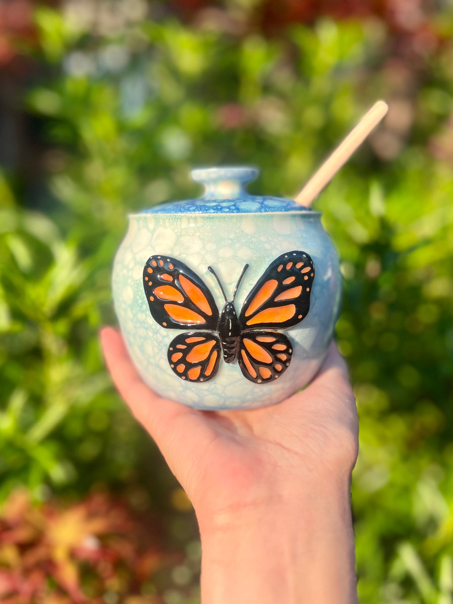 Monarch Butterfly Honey Pot
