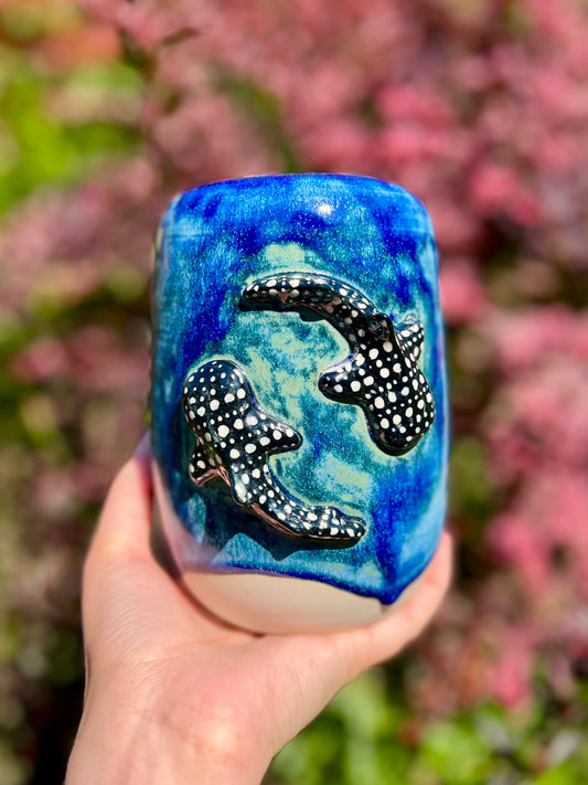 Double Whale Shark Vase (H 6")