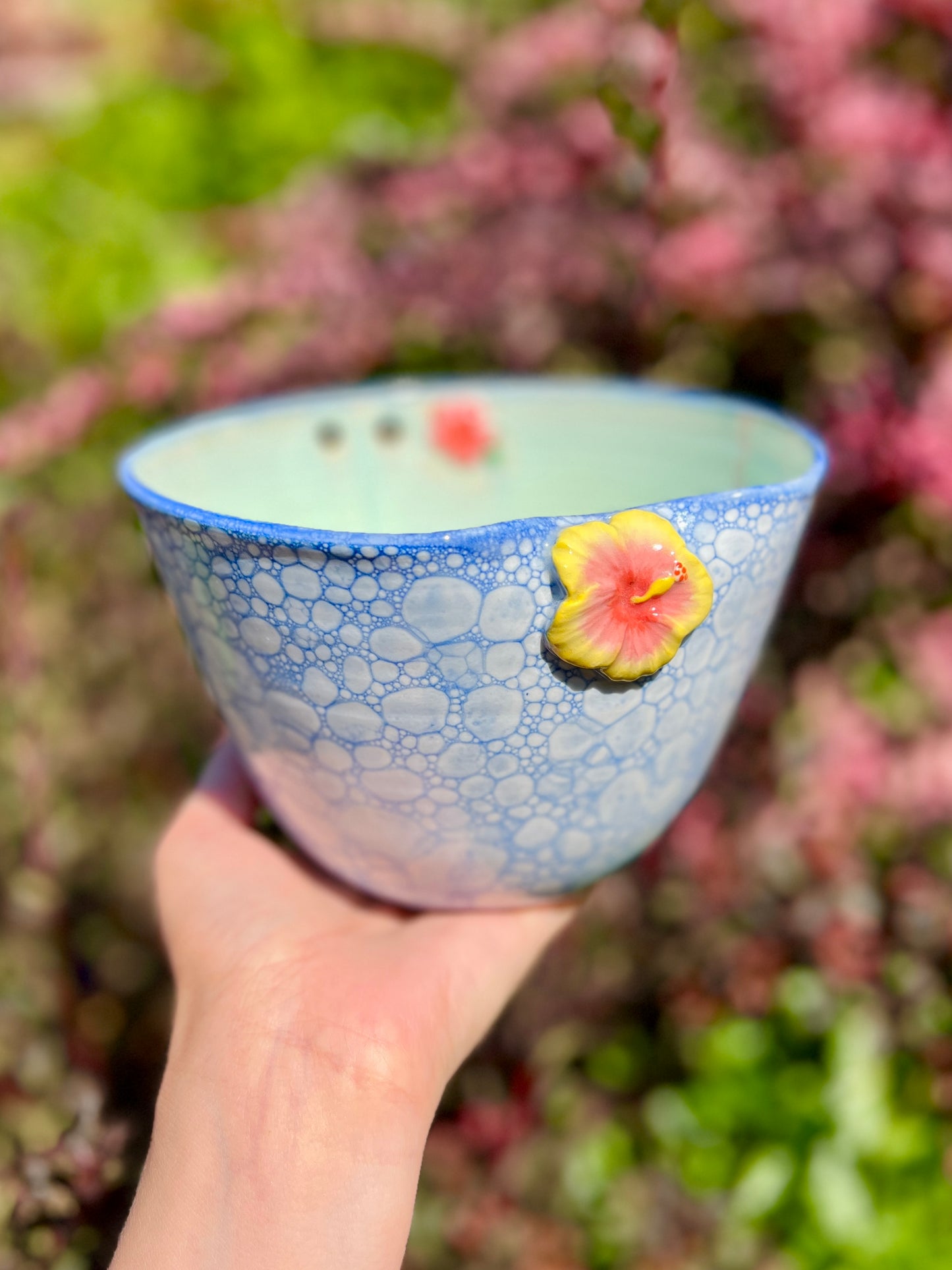 Hibiscus Ramen Bowl with Chopstick Holder