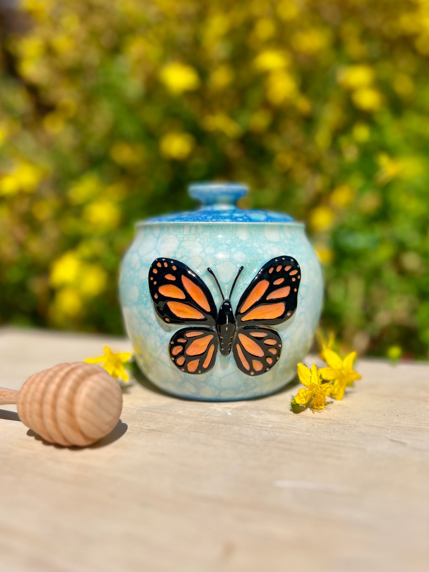 Monarch Butterfly Honey Pot