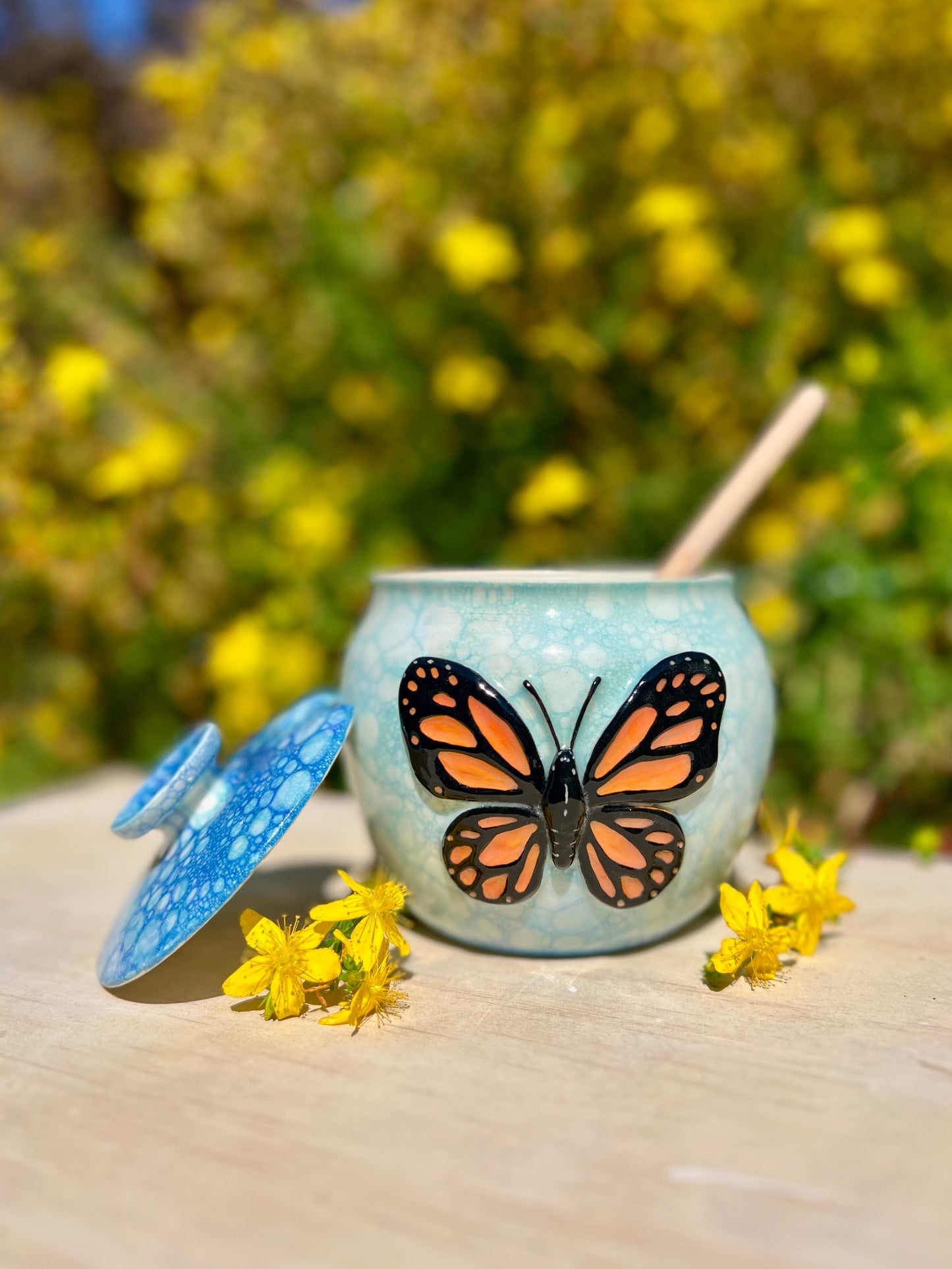 Monarch Butterfly Honey Pot