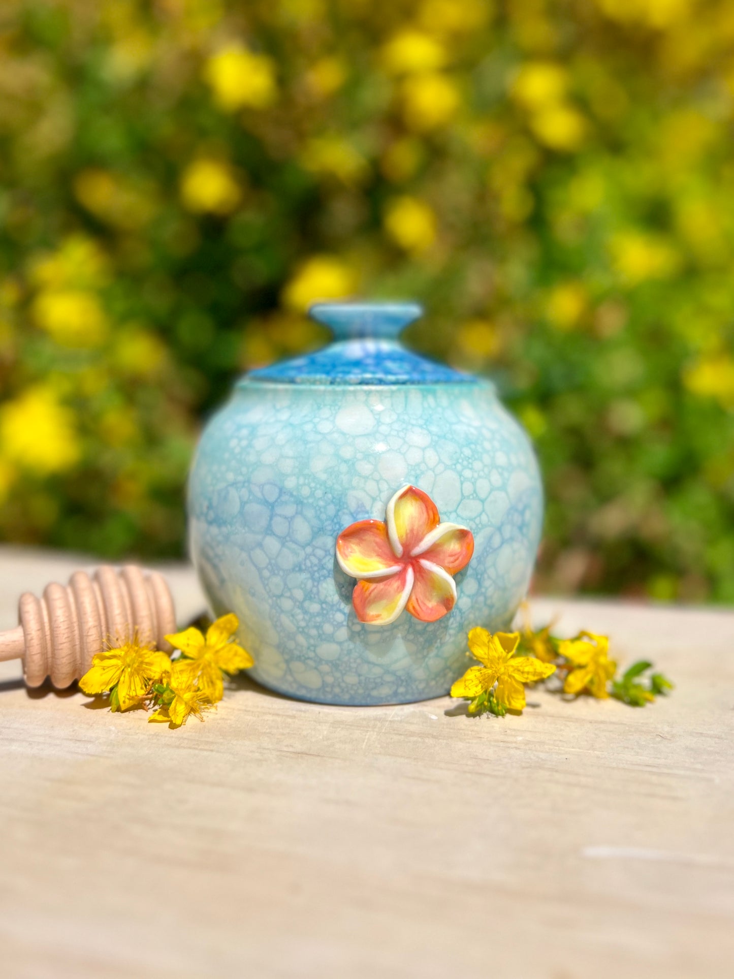 Plumeria Honey Pot